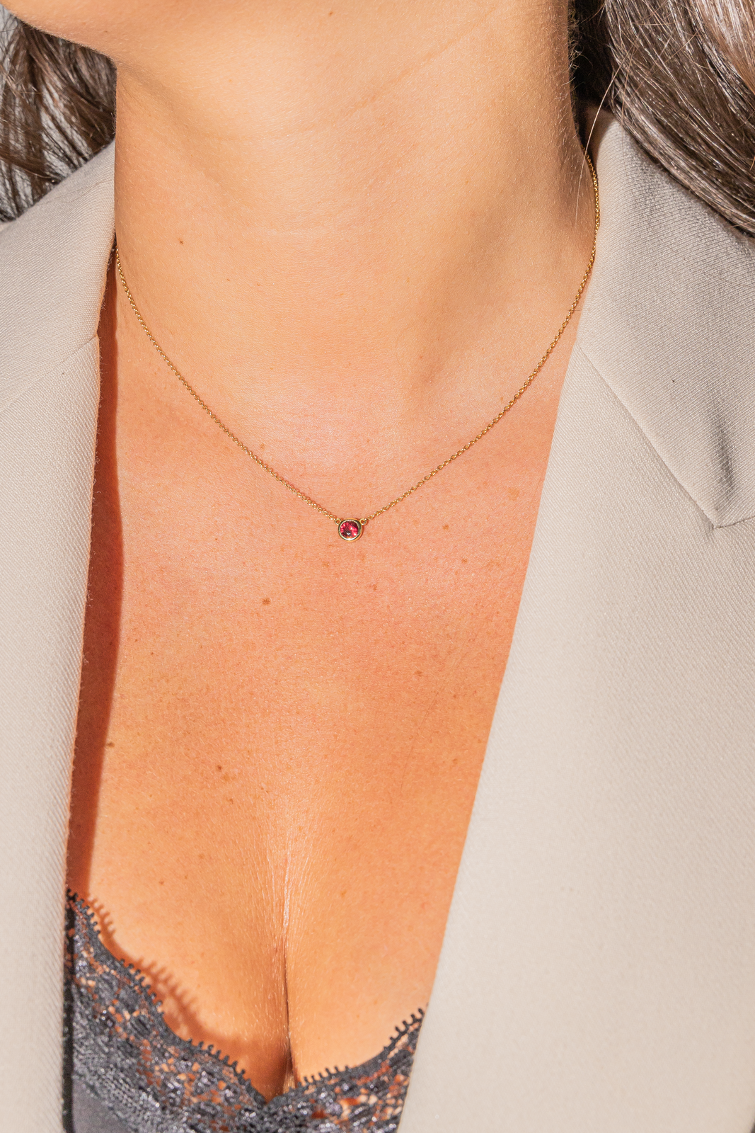 Tiffany & Co Collier Solitaire Color by the Yard  Or jaune Rubis
