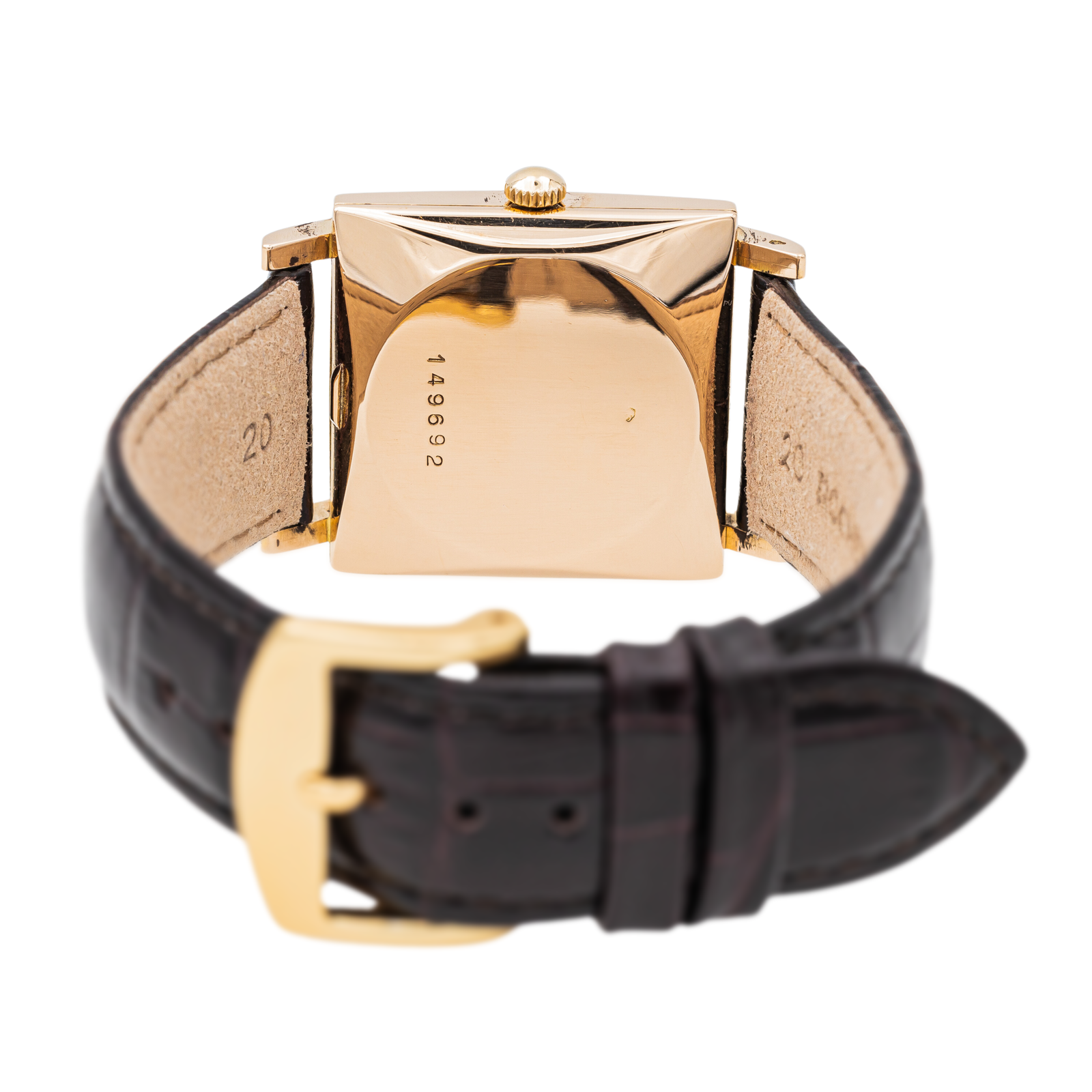 Zenith Square Vintage Watch Rose Gold on Leather