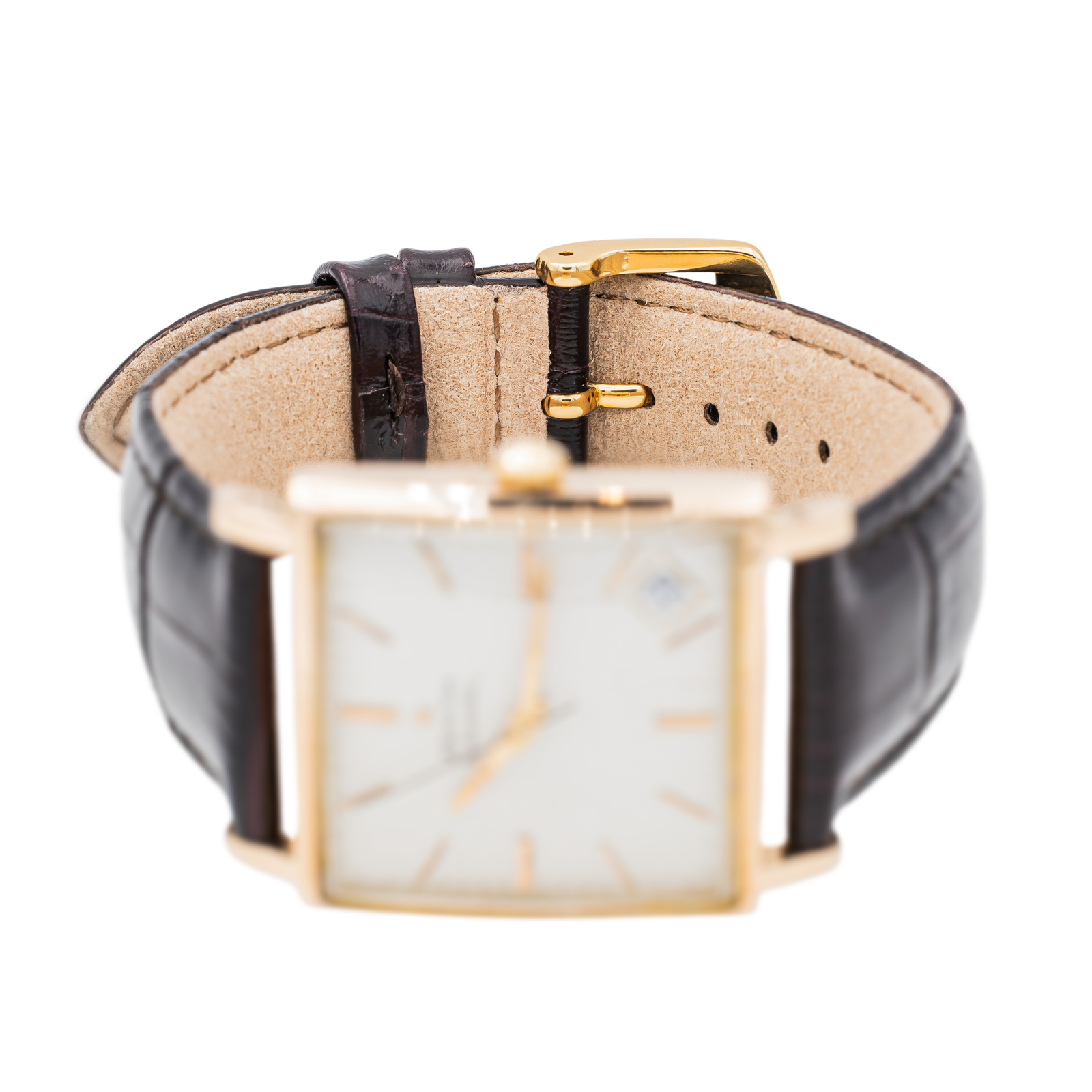 Zenith Square Vintage Watch Rose Gold on Leather