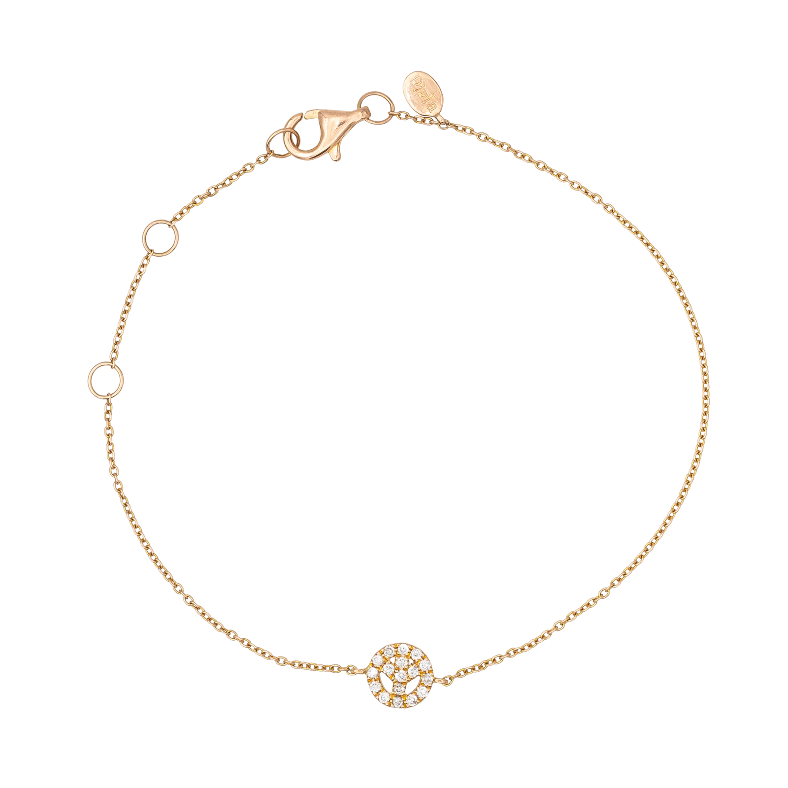Djula Bracelet Peace & Love  Or rose Diamant