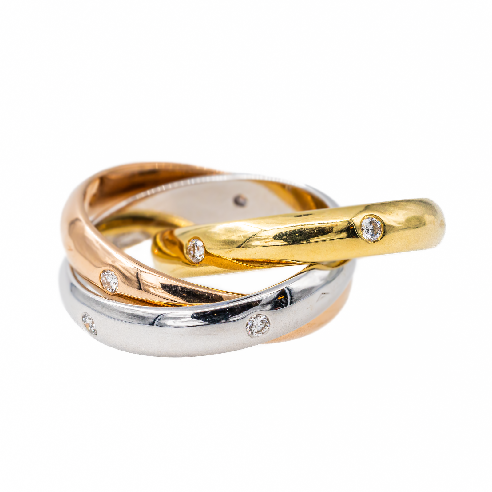 Cartier Trinity Star Diamond Wedding Ring Rose gold, Yellow gold, White gold