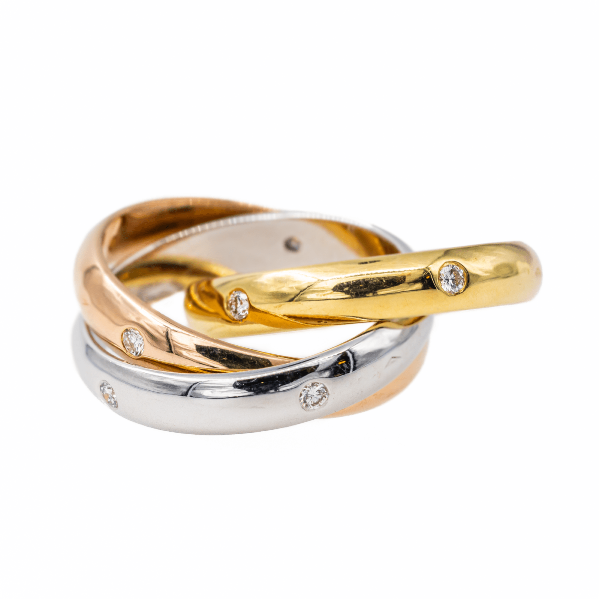 Cartier Bague Trinity Star Or rose, Or jaune, Or blanc Diamant - Maison Eloe