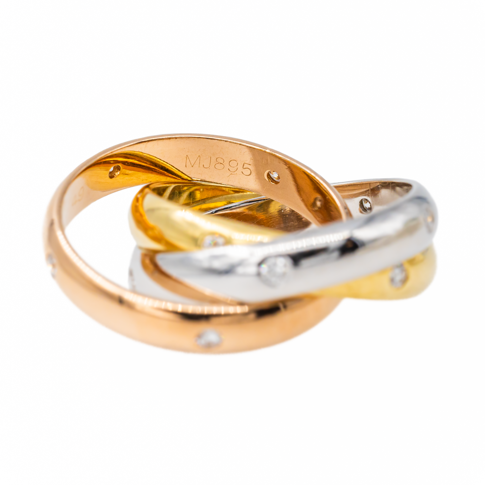 Cartier Trinity Star Diamond Wedding Ring Rose gold, Yellow gold, White gold