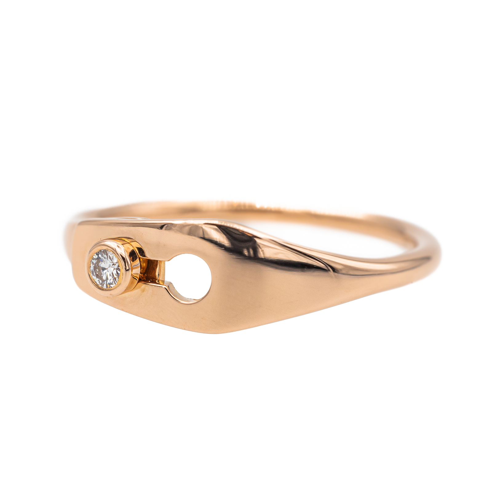 Dinh Van Lock Ring Rose Gold Diamond