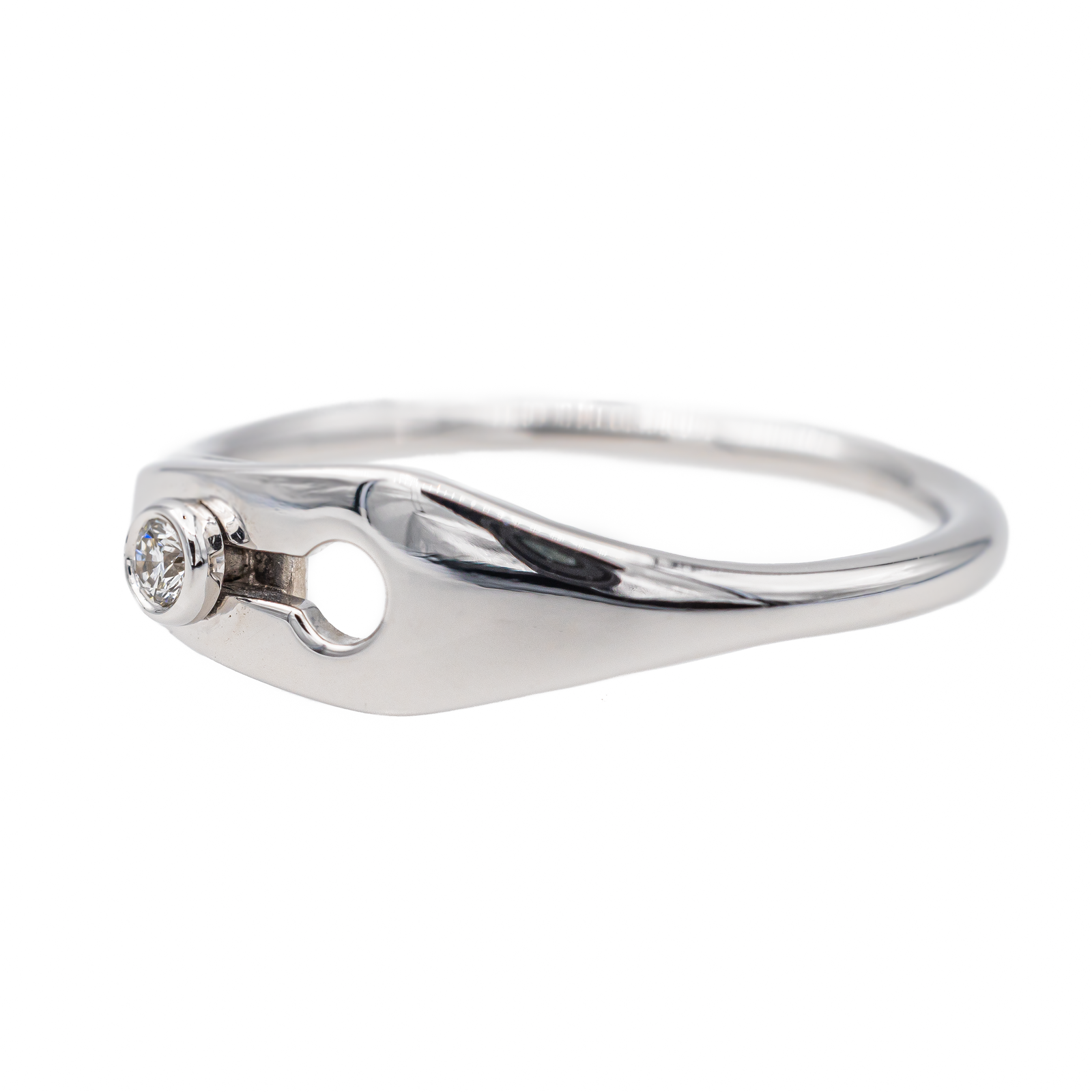 Dinh Van White Gold Diamond Lock Ring
