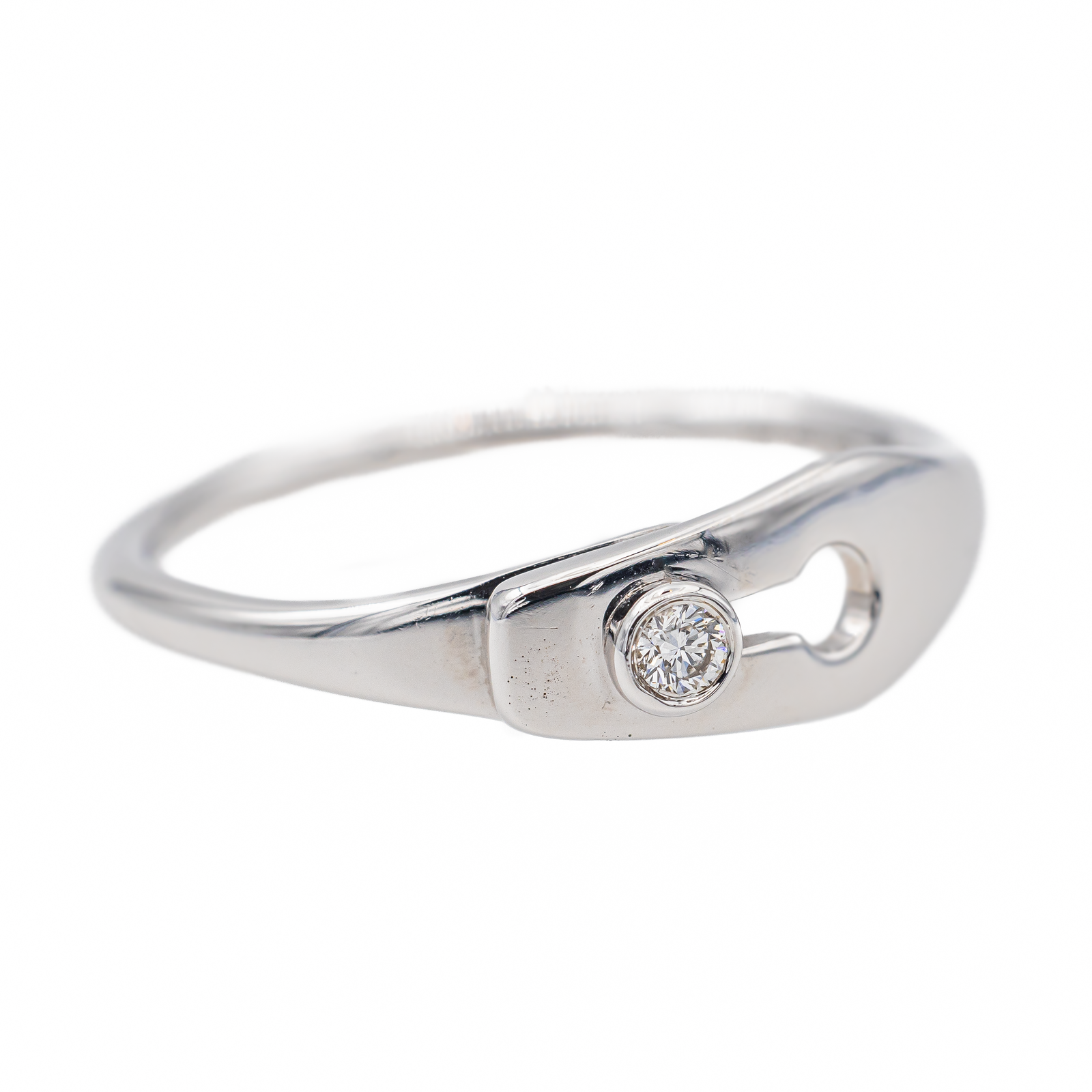 Dinh Van White Gold Diamond Lock Ring