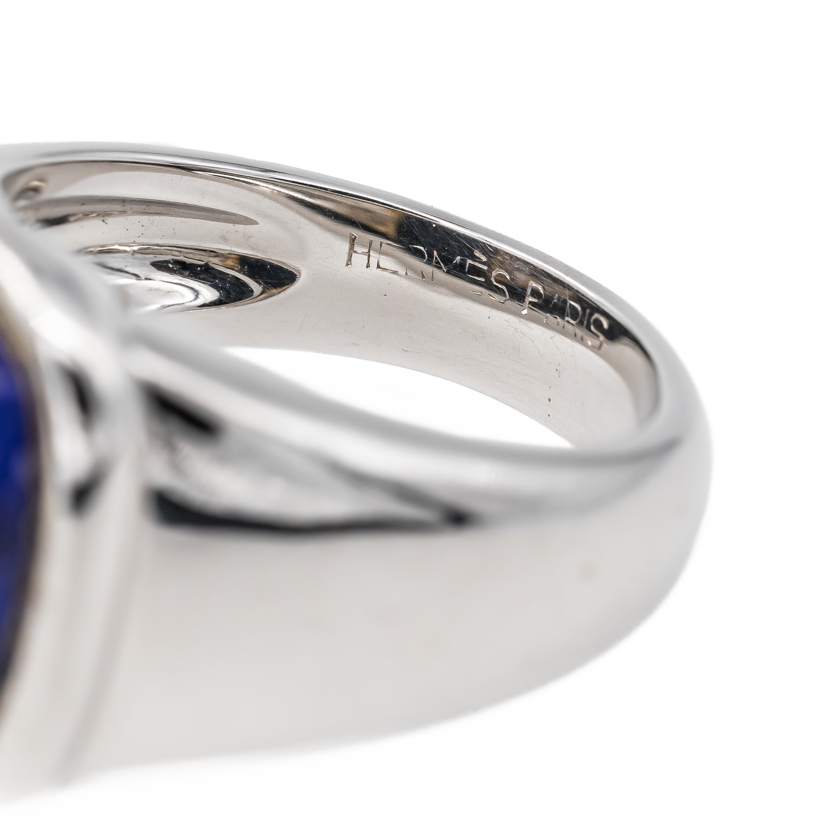 Hermès White Gold Lapis Lazuli Ring