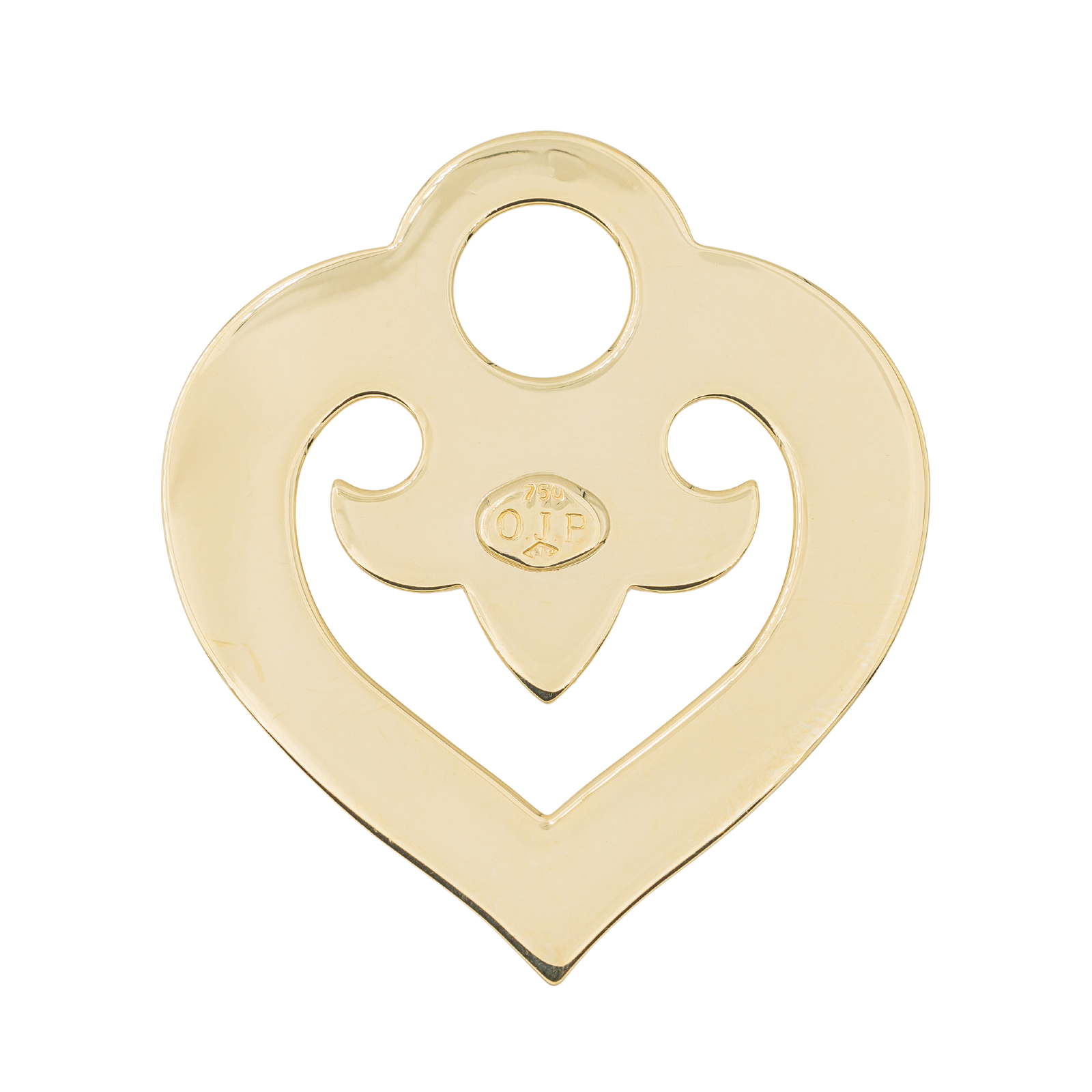O.J. Perrin Pendentif Coeur Cœur légende Or jaune