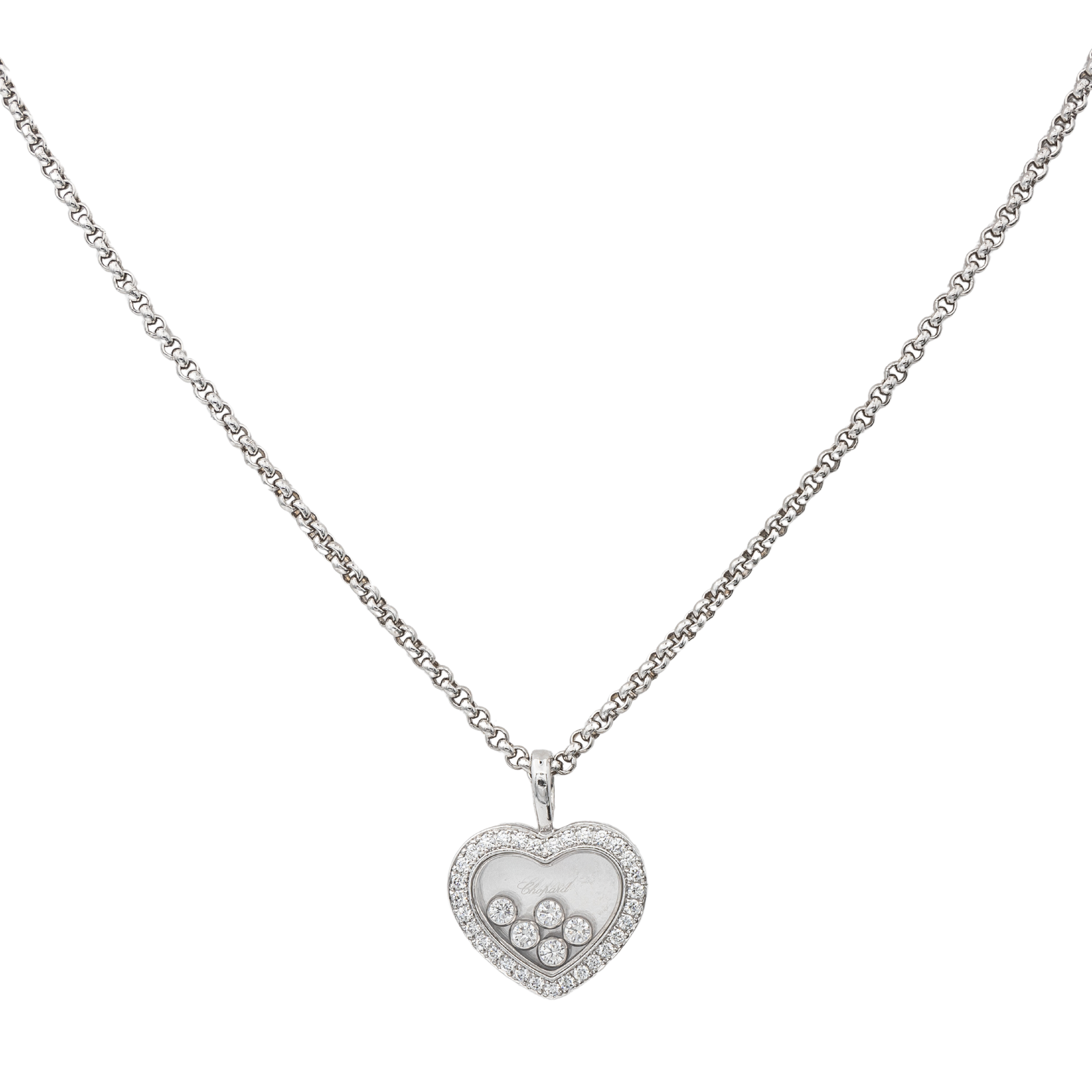 Chopard Collier Happy Diamonds Or blanc Diamant