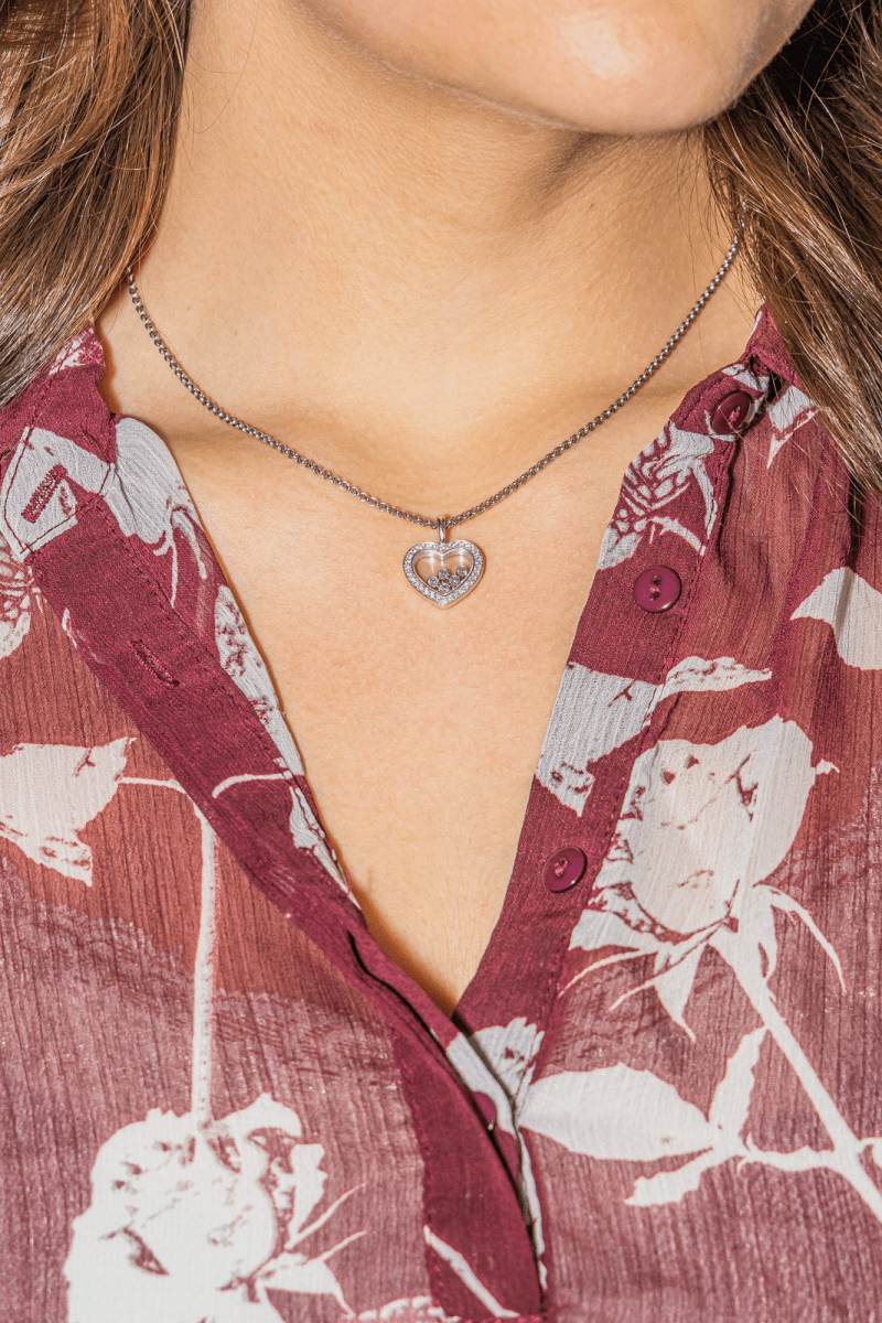 Chopard Collier Happy Diamonds Or blanc Diamant - Maison Eloe