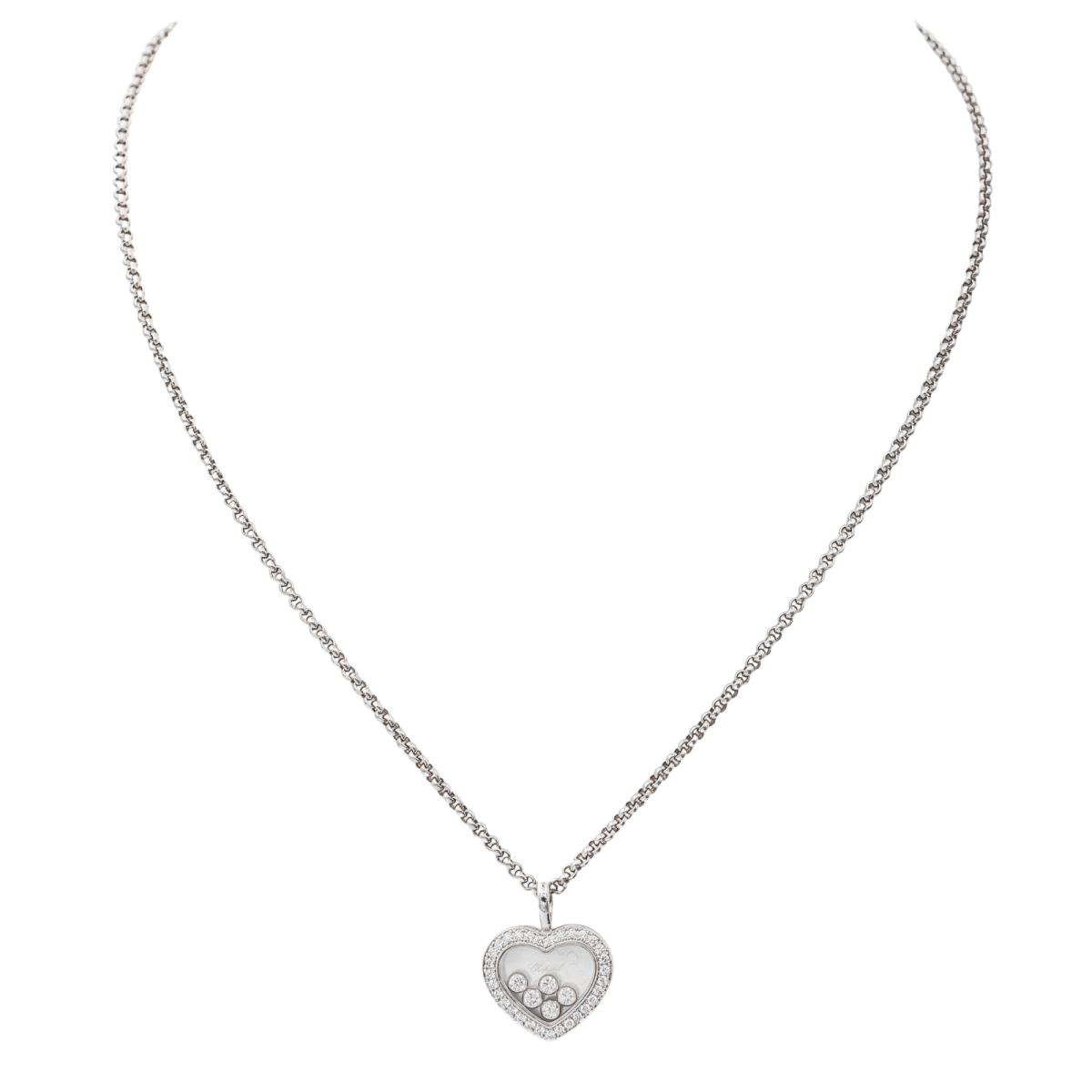 Chopard Collier Happy Diamonds Or blanc Diamant - Maison Eloe