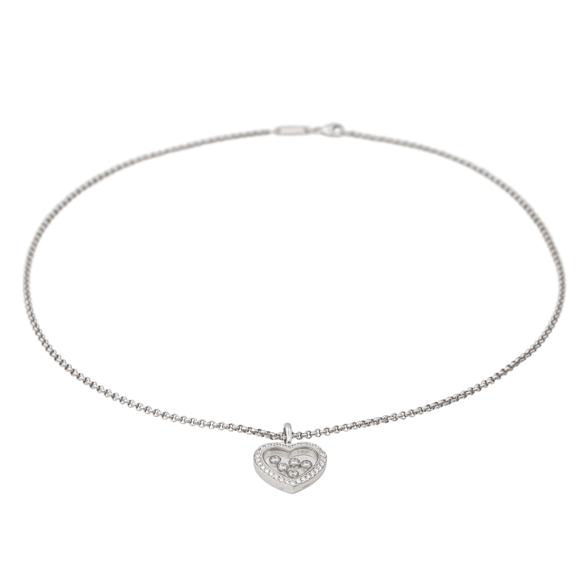 Chopard Collier Happy Diamonds Or blanc Diamant - Maison Eloe