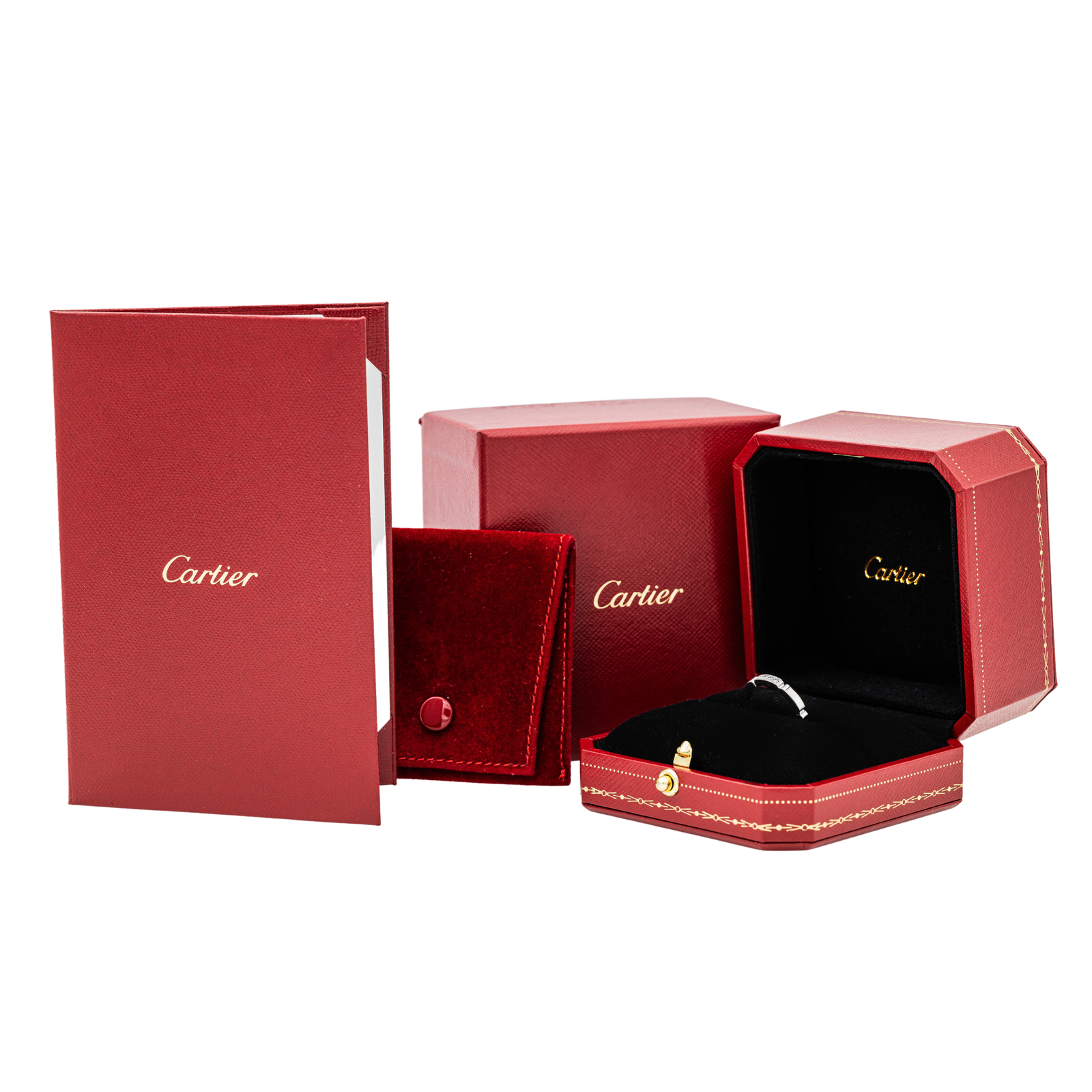 Cartier Panther Link Wedding Ring White Gold Diamond