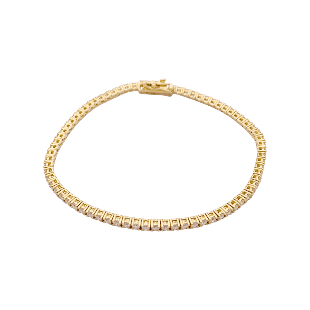 Bracelet ligne, or jaune et diamants. - Maison Eloe