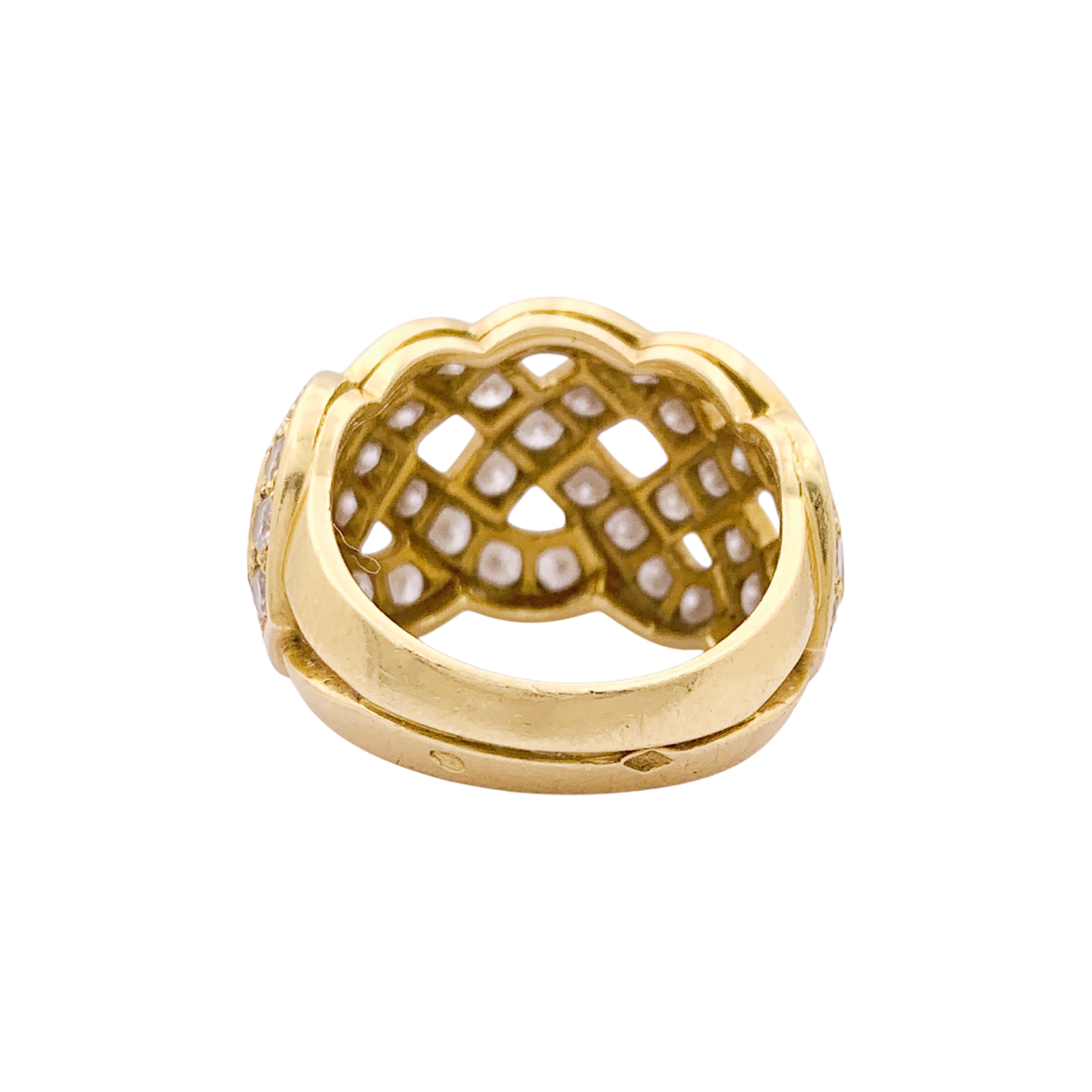 Bague Van Cleef & Arpels, « Tresse », or jaune 750/000, diamants.