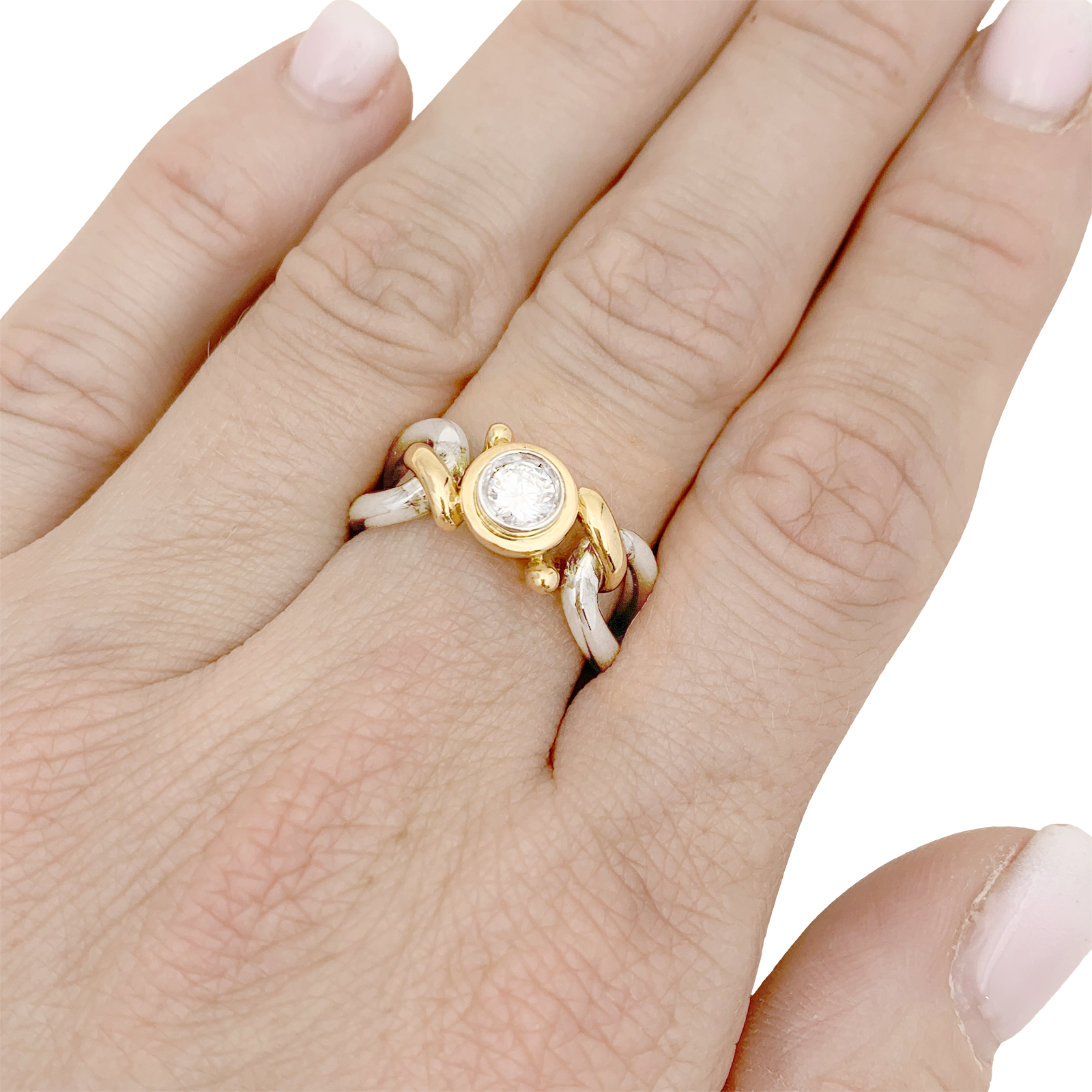 Bague FRED, deux tons d'or et diamant.