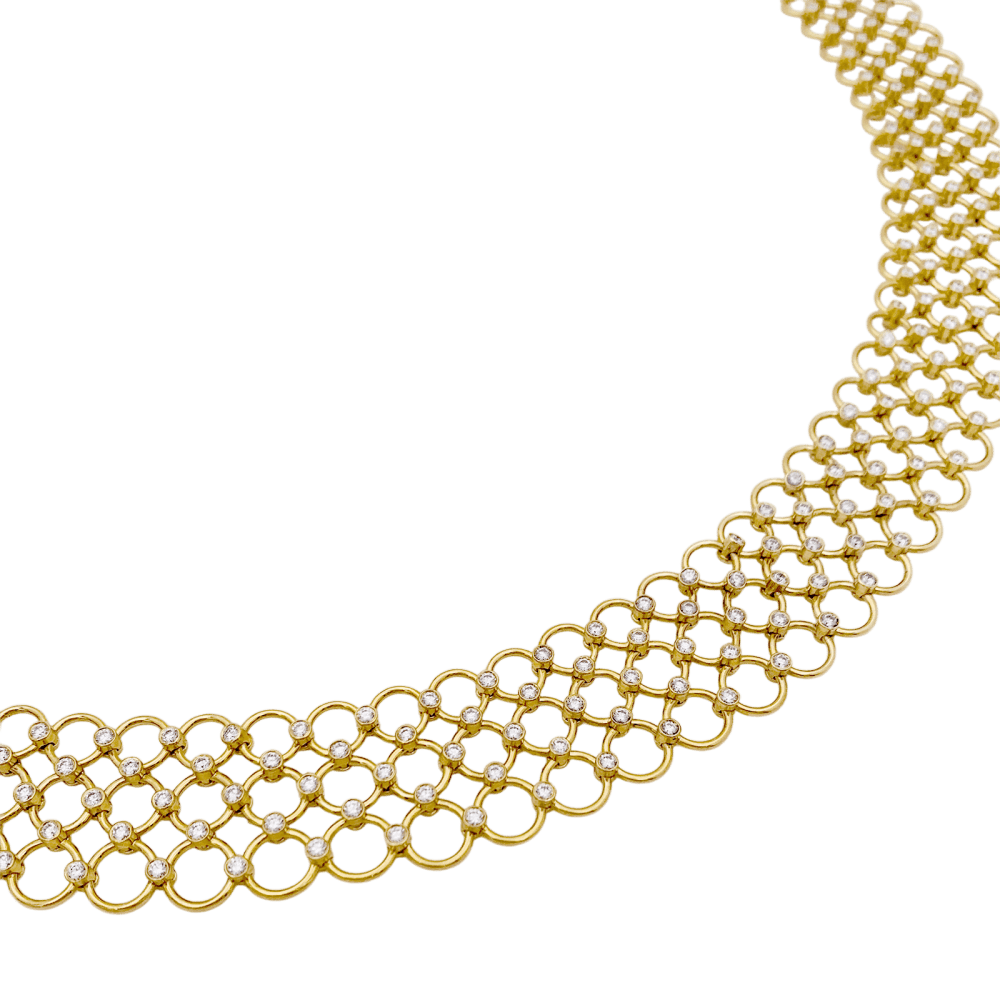 Collier Tiffany & Co, or jaune et diamants. - Maison Eloe