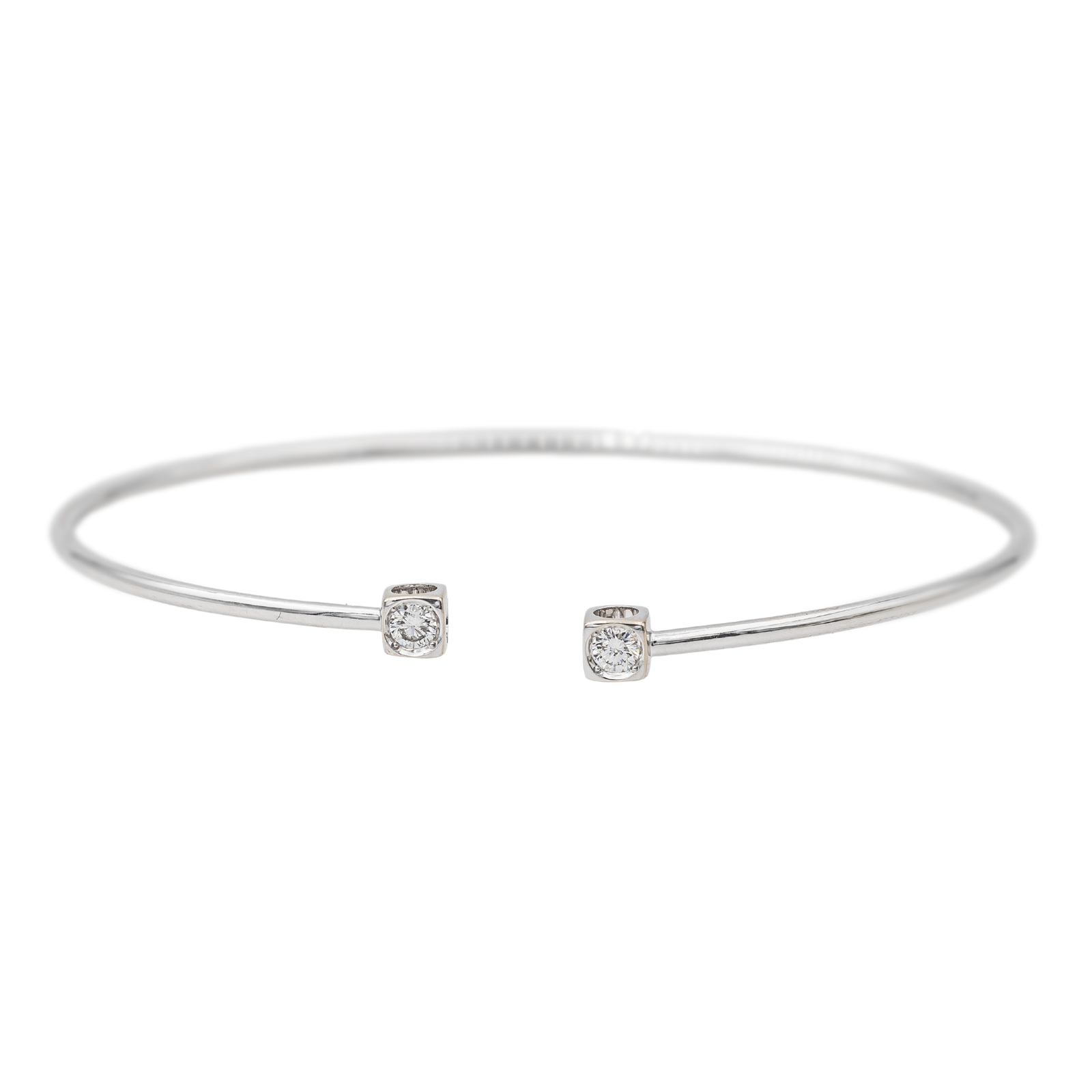 Dinh Van  Bracelet Jonc Le Cube Or blanc Diamant