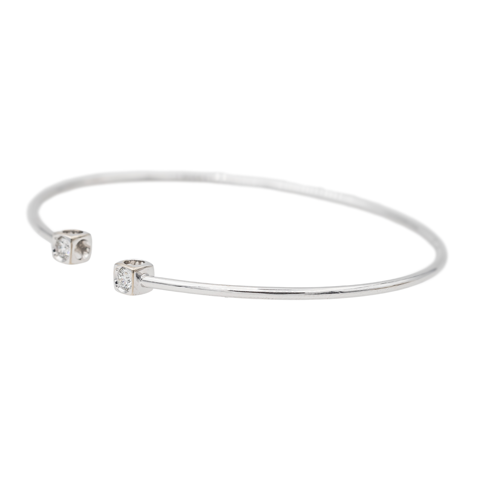 Dinh Van  Bracelet Jonc Le Cube Or blanc Diamant