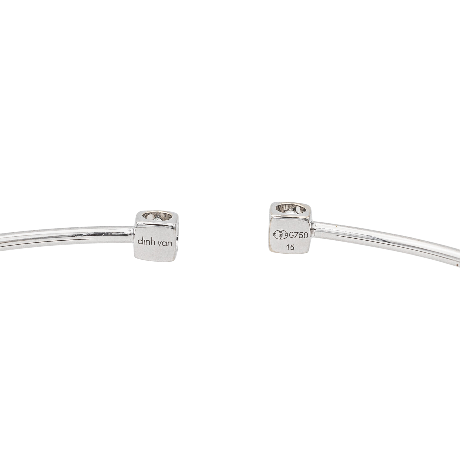Dinh Van  Bracelet Jonc Le Cube Or blanc Diamant