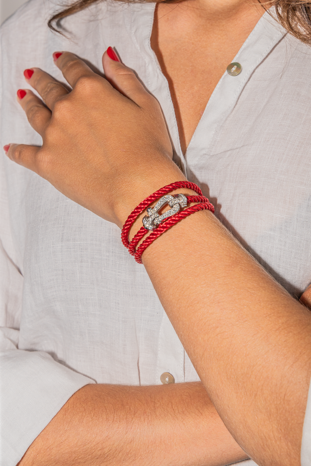 Fred Bracelet Force 10 Or blanc Diamant