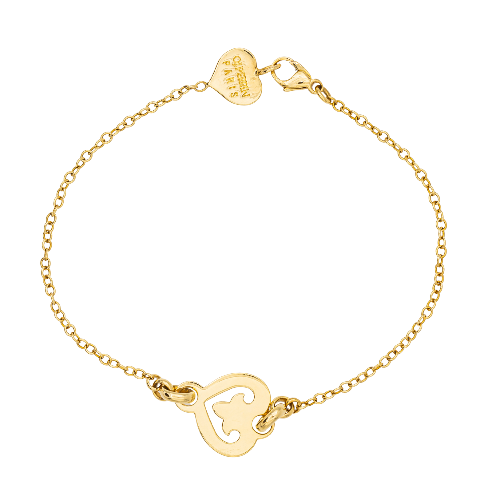 O.J. Perrin Bracelet Coeur légende Or jaune