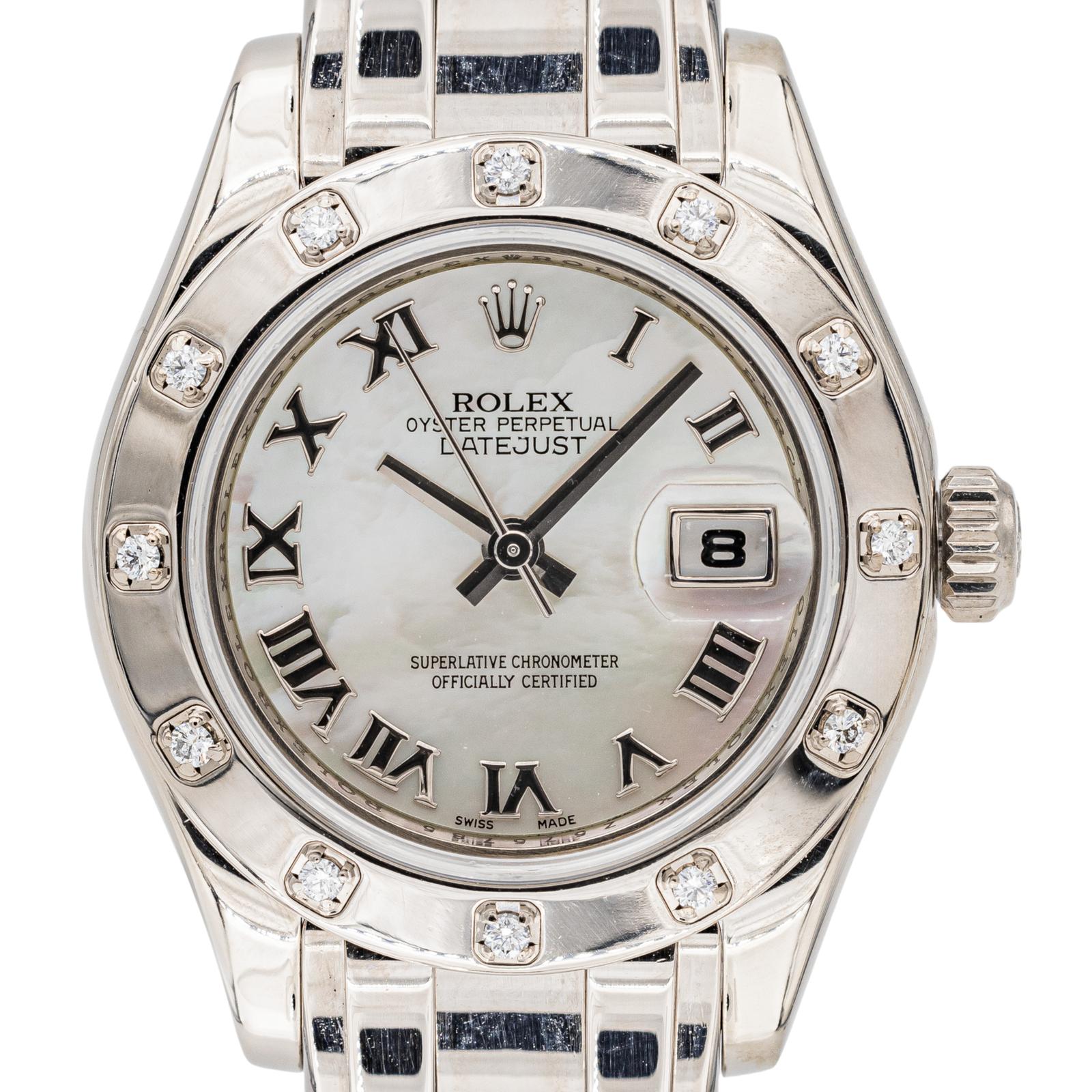 Rolex Montre Datejust Pearlmaster Or blanc Diamant