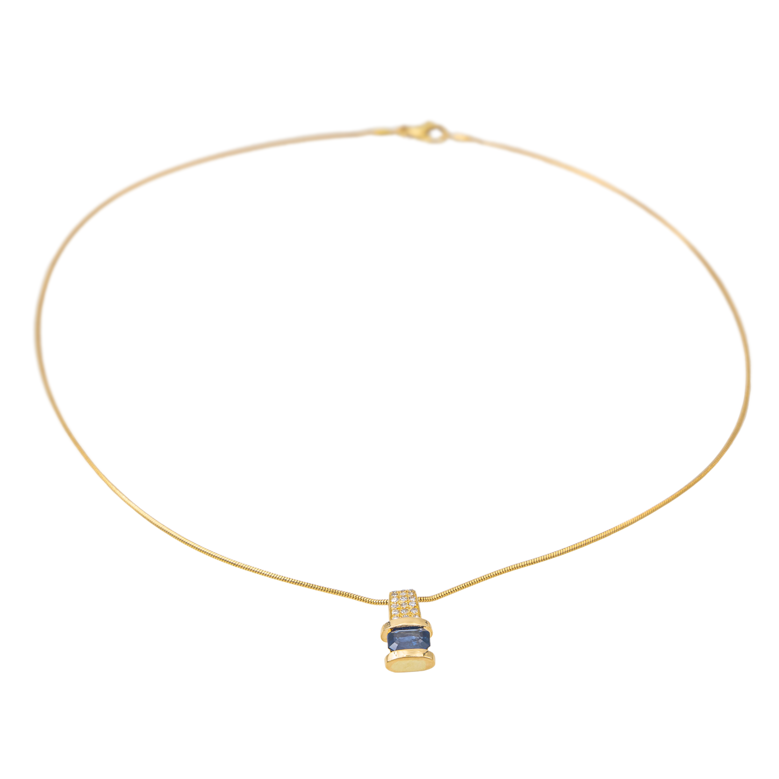 Gay frères Collier Or jaune Saphir, Diamant