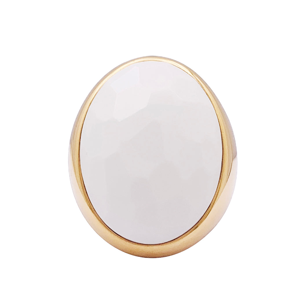 Bague Pomellato "Victoria" or jaune, cacholong.