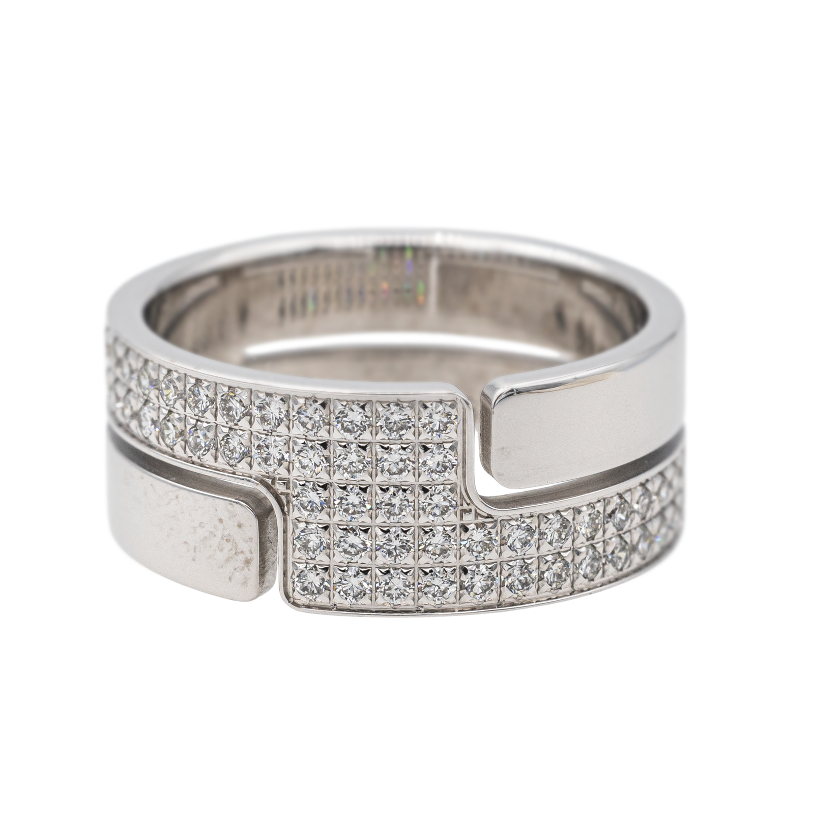 Dinh van Bague Seventies Or blanc Diamant