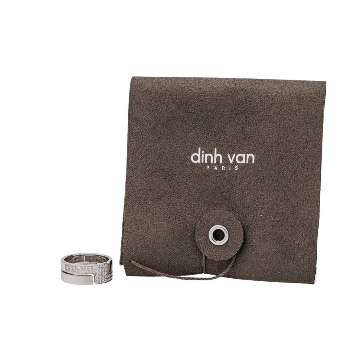 Dinh Van Bague Seventies Or blanc Diamant - Maison Eloe