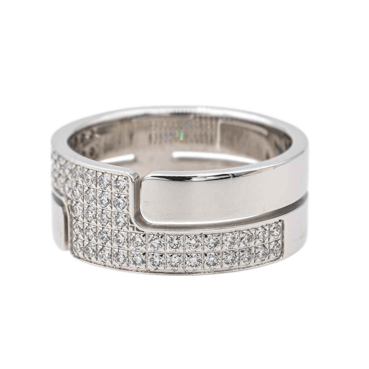 Dinh Van Bague Seventies Or blanc Diamant - Maison Eloe