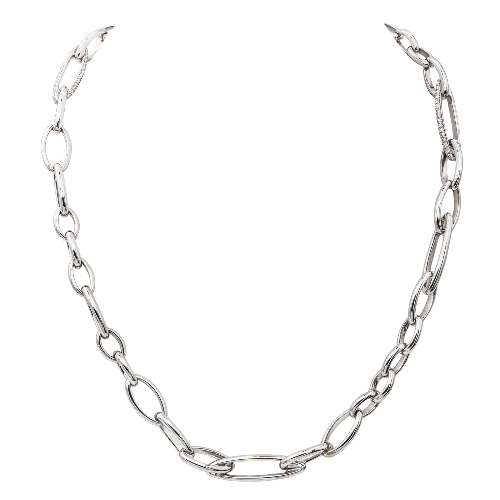 Pomellato Collier Chaîne Iconica Or blanc Diamant
