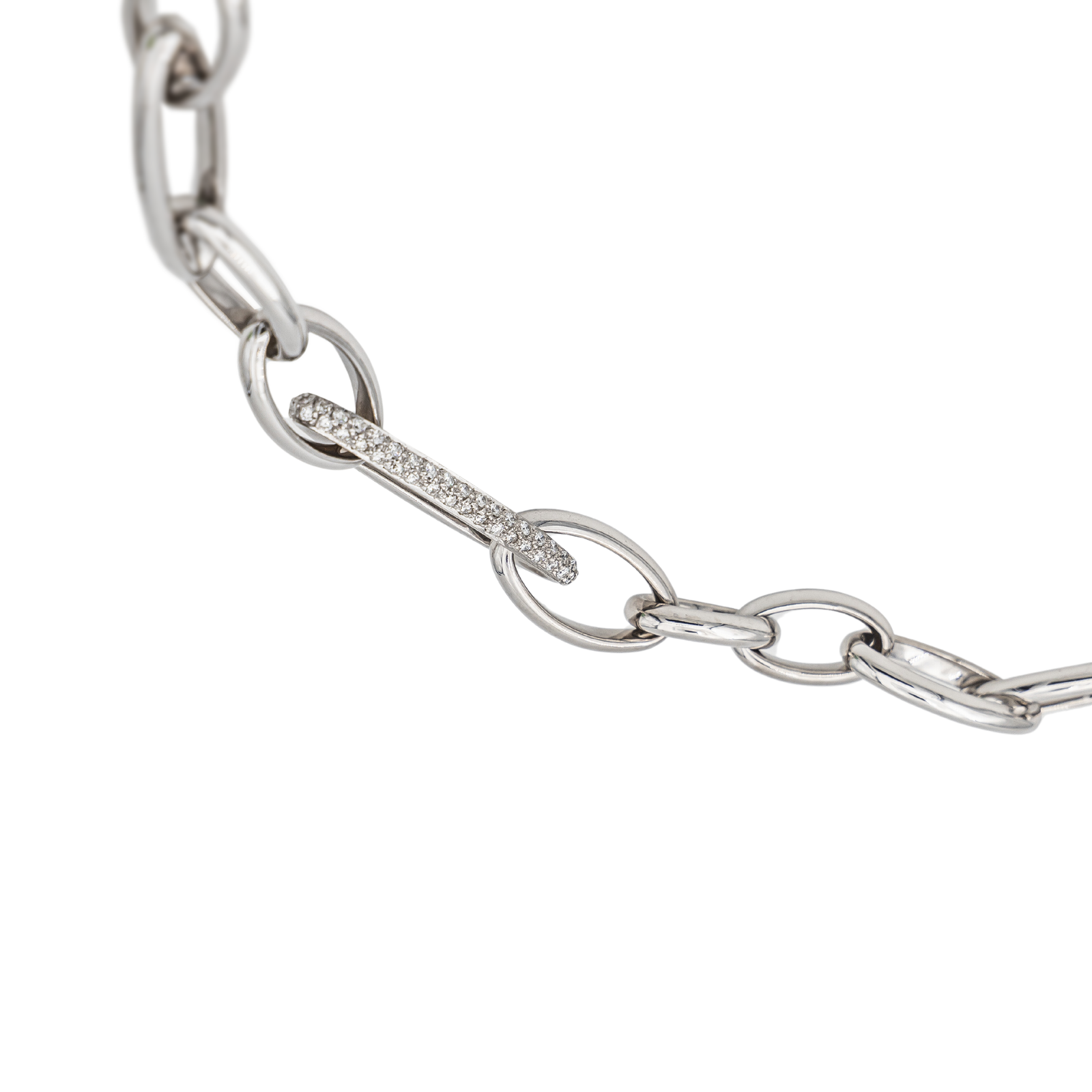 Pomellato Iconica Chain Necklace White Gold Diamond