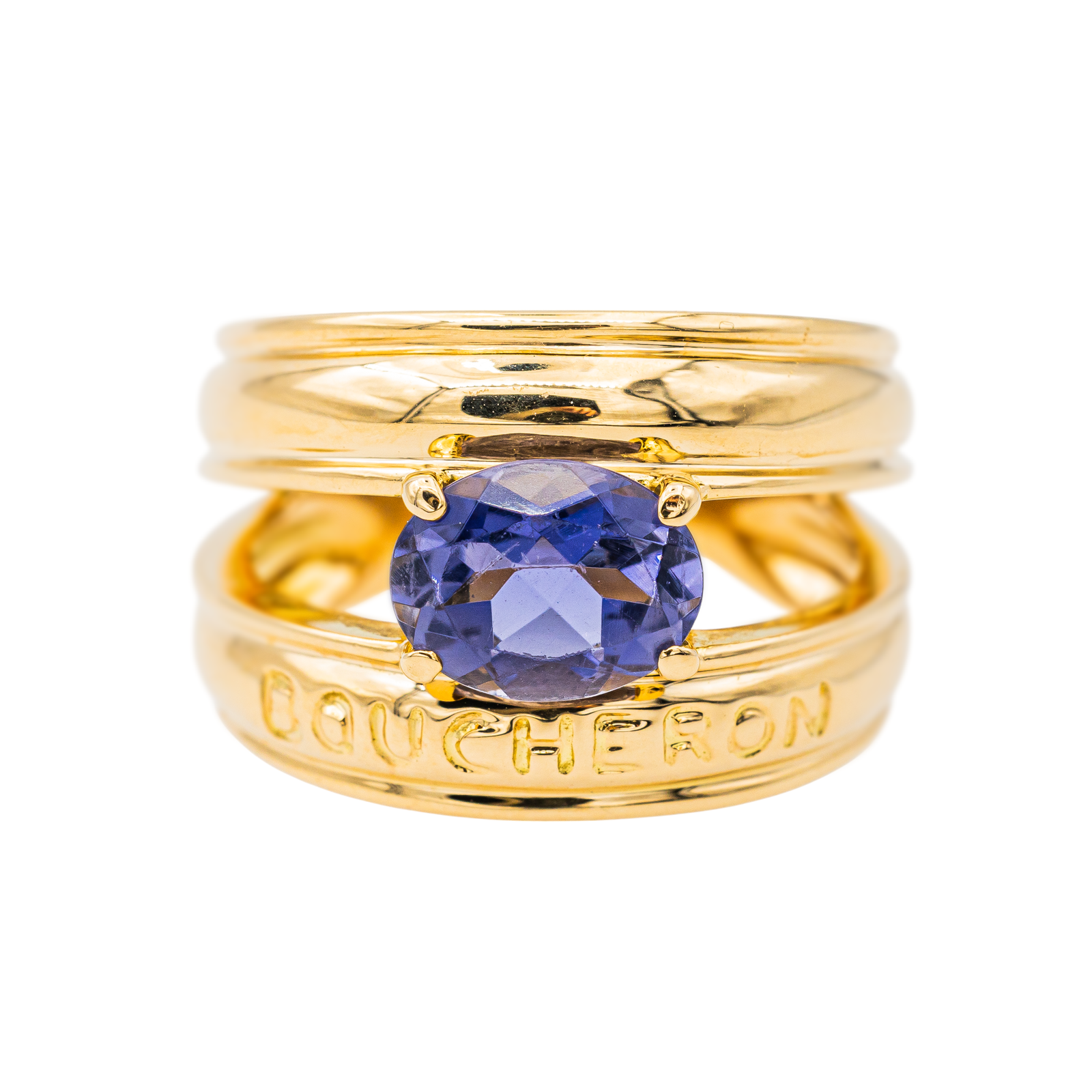 Boucheron Bague Jonc  Or jaune Cordiérite