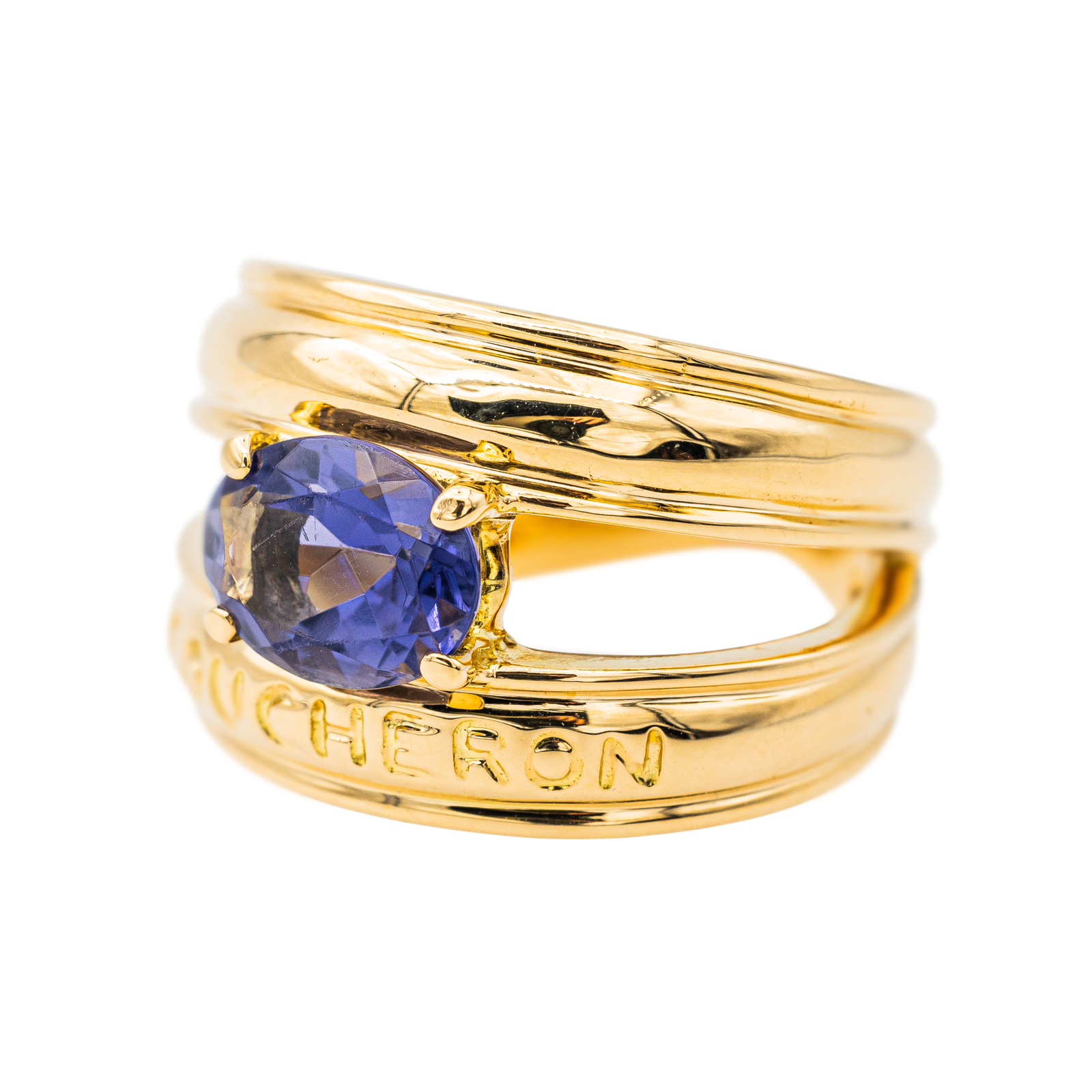 Boucheron Yellow Gold Cordierite Bangle Ring