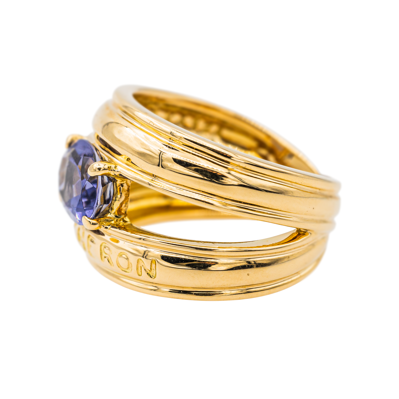 Boucheron Yellow Gold Cordierite Bangle Ring