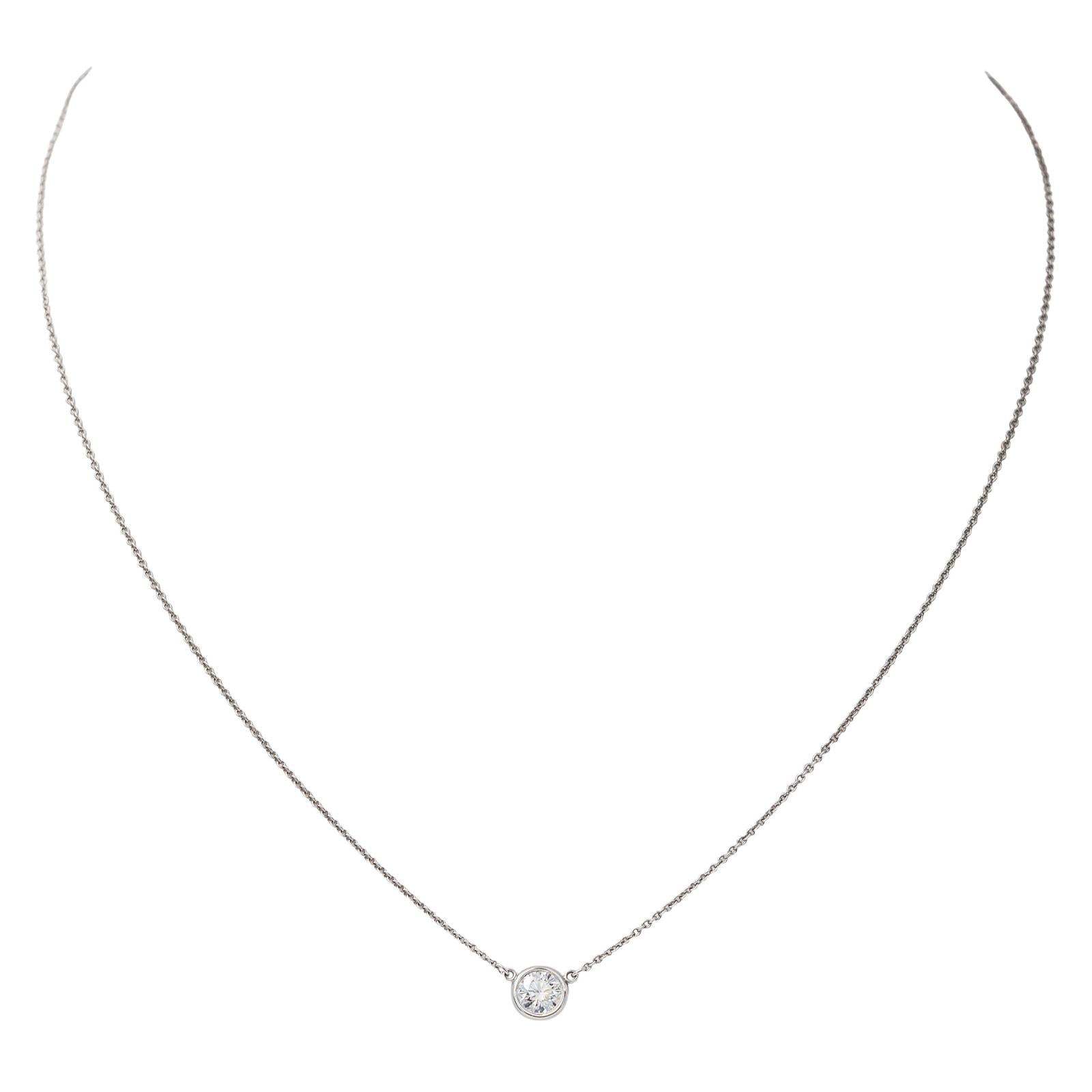 Tiffany & Co Platinum Diamond Solitaire Necklace