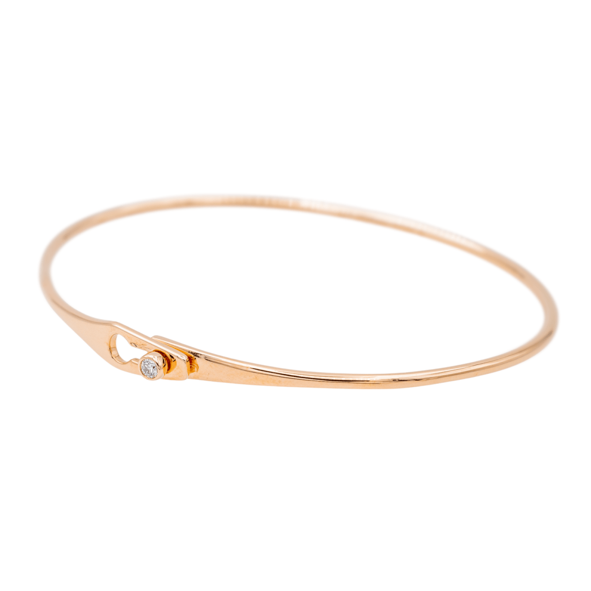 Dinh Van Bracelet Jonc Serrure Or rose Diamant - Maison Eloe