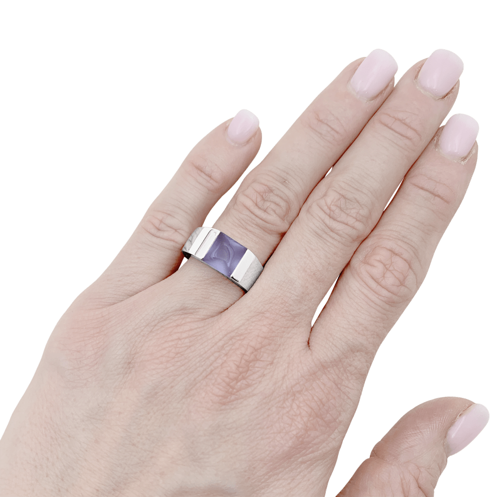 Bague CARTIER vintage modèle Tank or blanc, calcédoine authenticité vérifiée