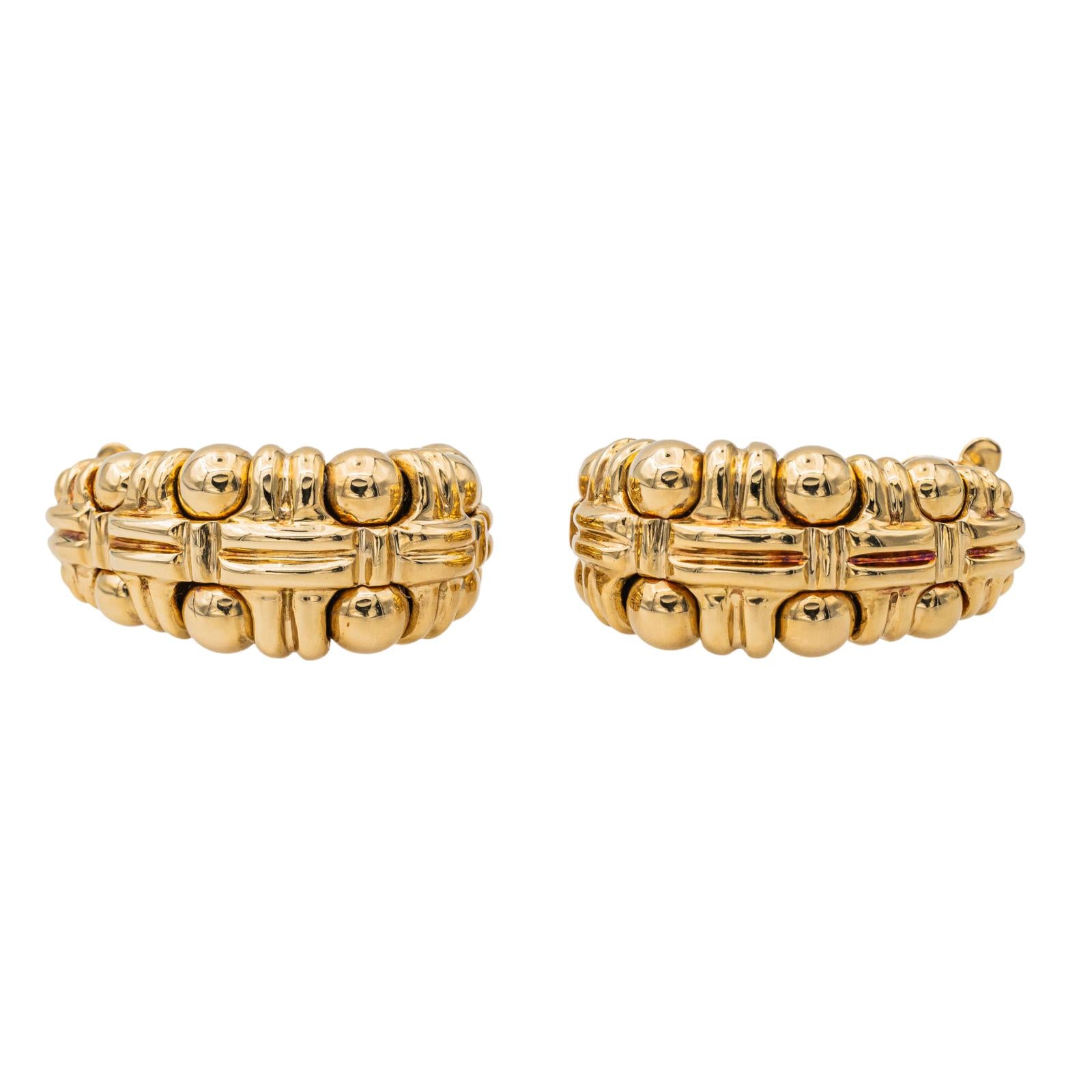 Boucheron Crossed Ball Earrings Yellow Gold