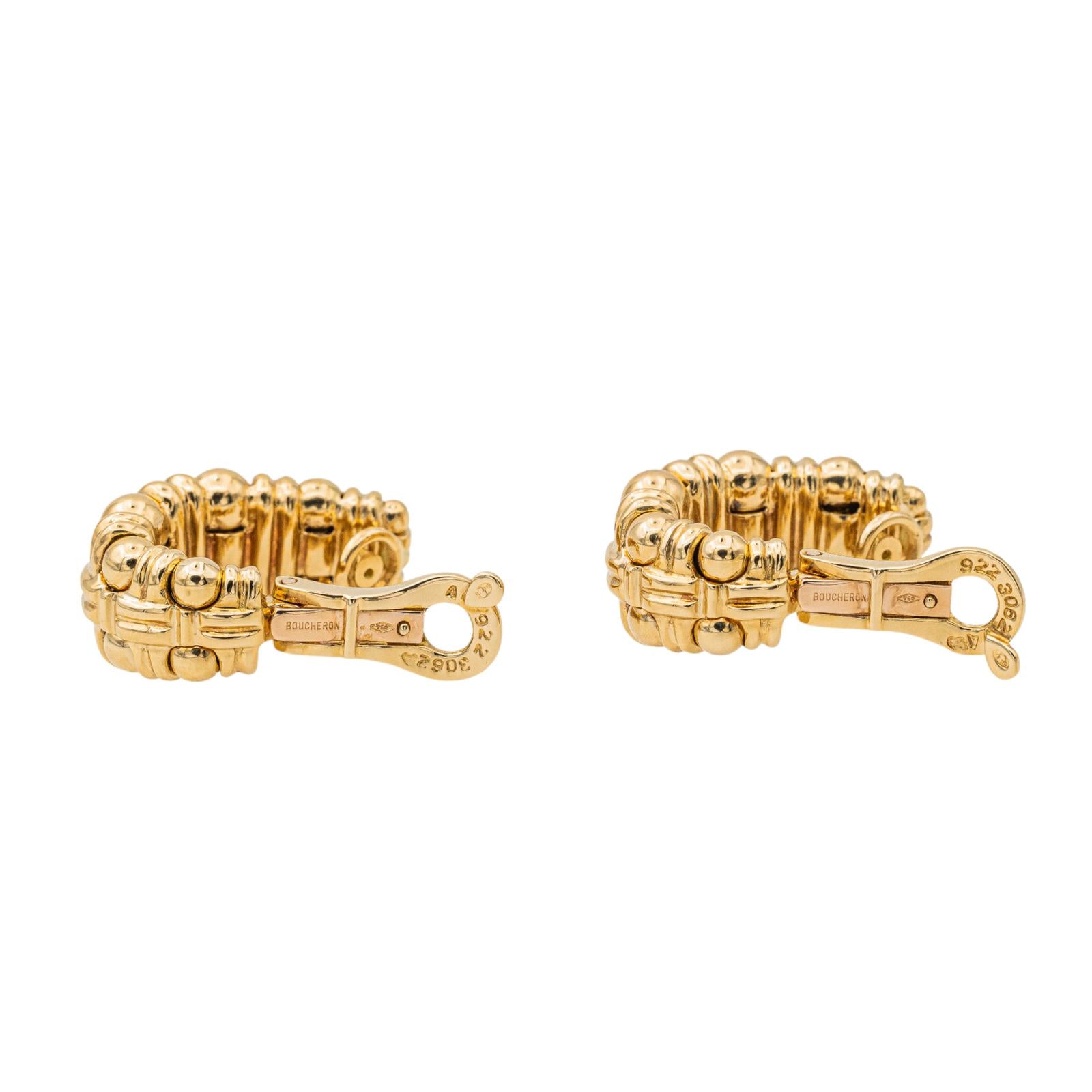 Boucheron Crossed Ball Earrings Yellow Gold