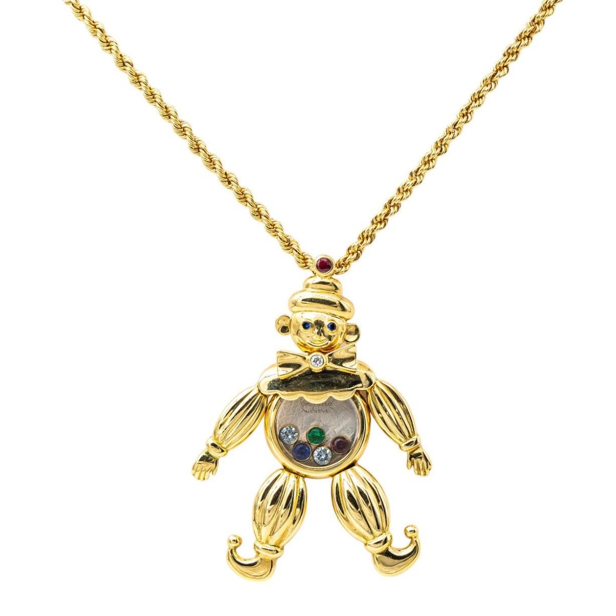 Chopard Collier Happy Clown Or jaune Diamant - Maison Eloe