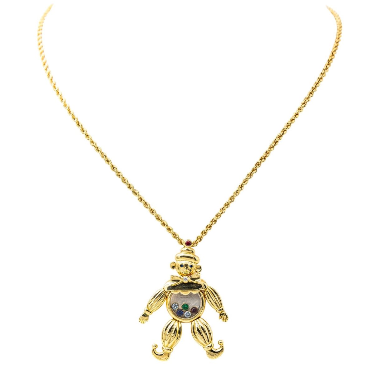 Chopard Collier Happy Clown Or jaune Diamant - Maison Eloe