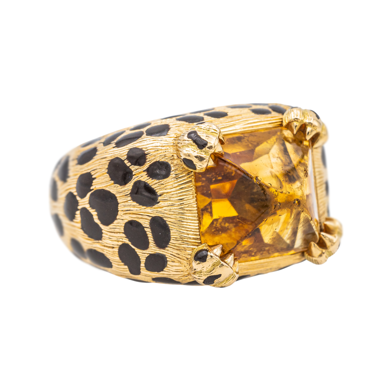 Dior Mitza Cocktail Ring Yellow Gold Citrine