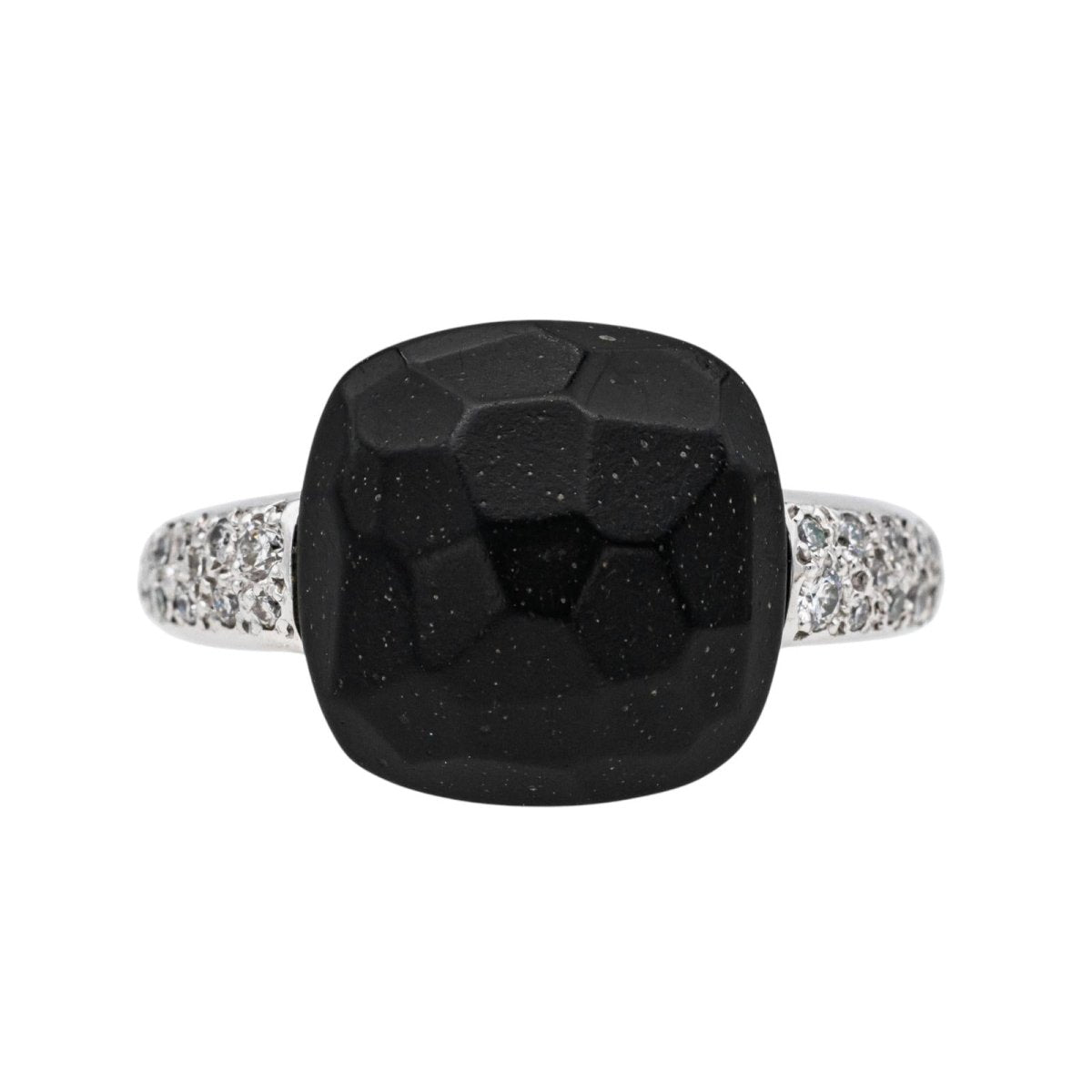 Pomellato Bague Capri Or blanc Jais Diamants - Maison Eloe