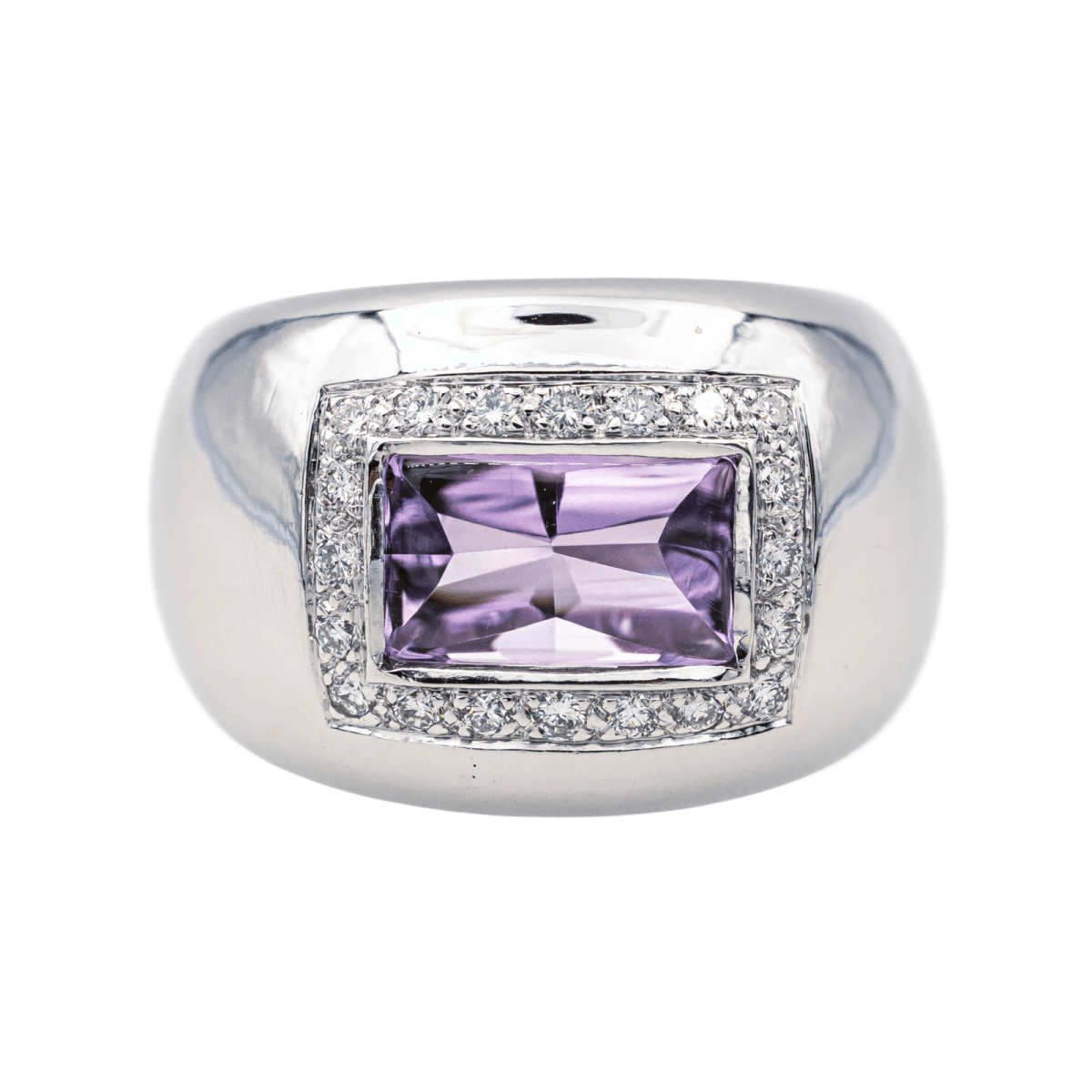 Poiray Bague Thessalie Or blanc Améthyste - Maison Eloe