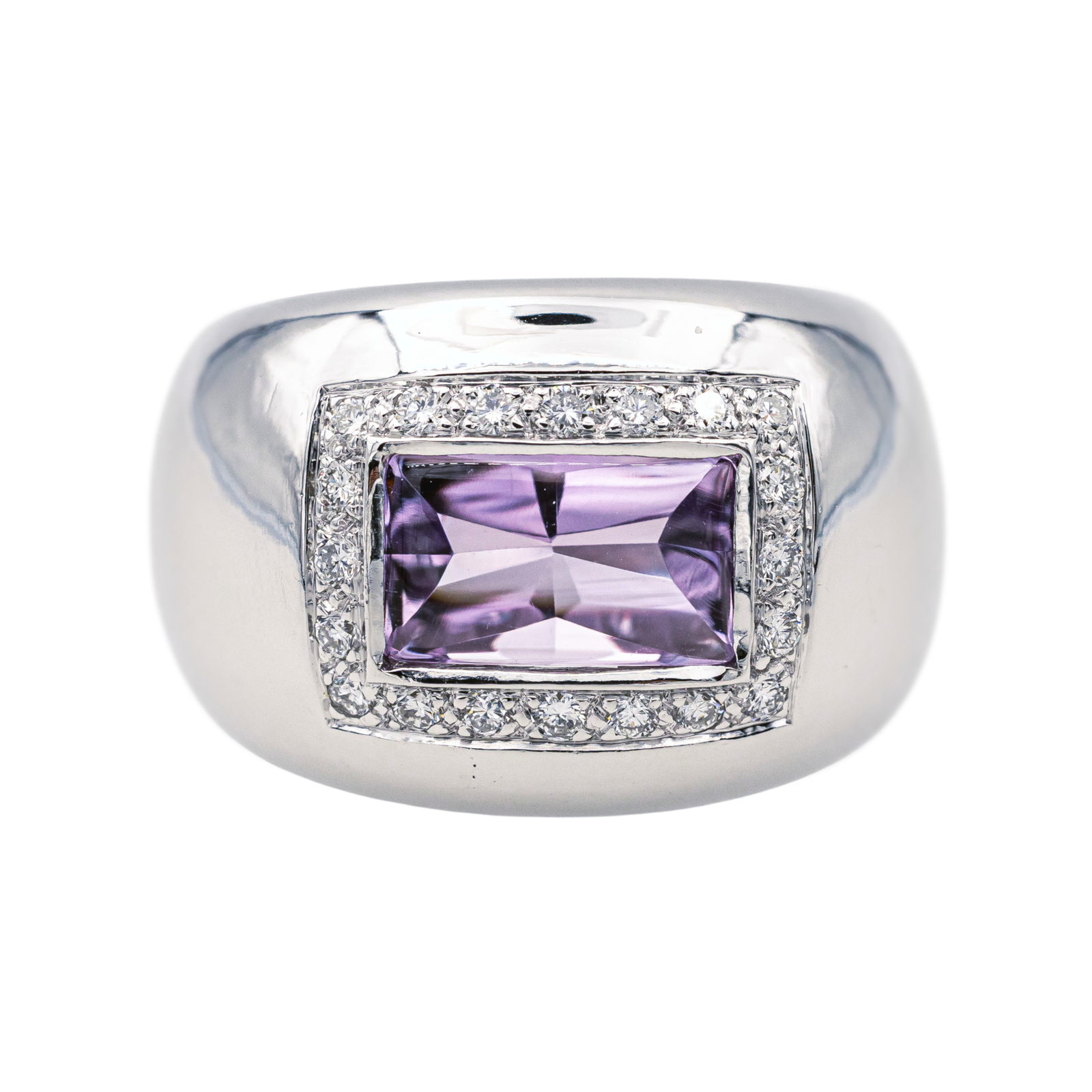 Poiray Bague Thessalie Or blanc Améthyste