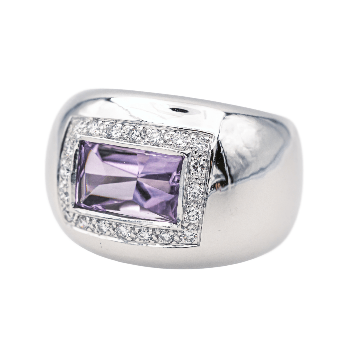 Poiray Bague Thessalie Or blanc Améthyste - Maison Eloe