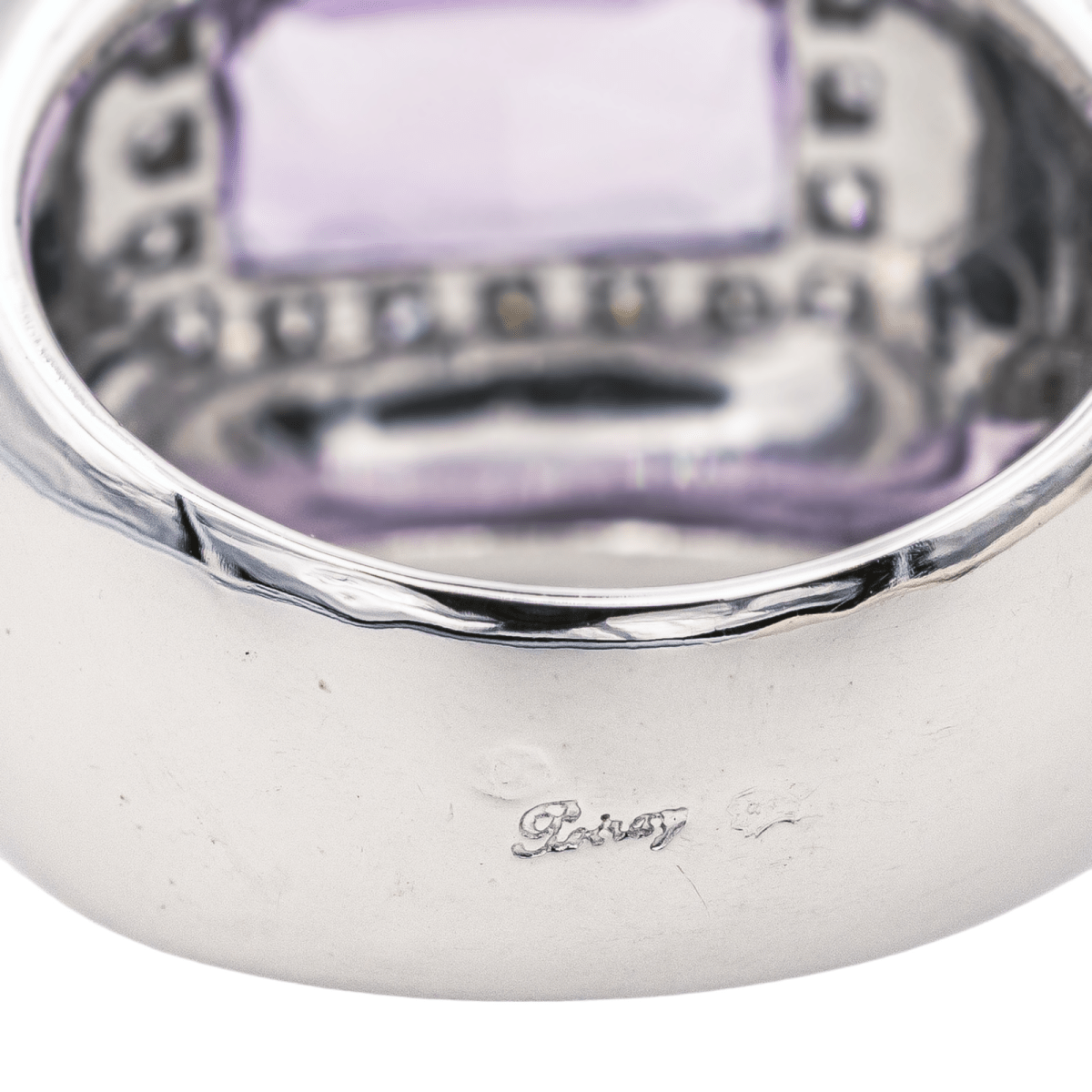 Poiray Bague Thessalie Or blanc Améthyste - Maison Eloe
